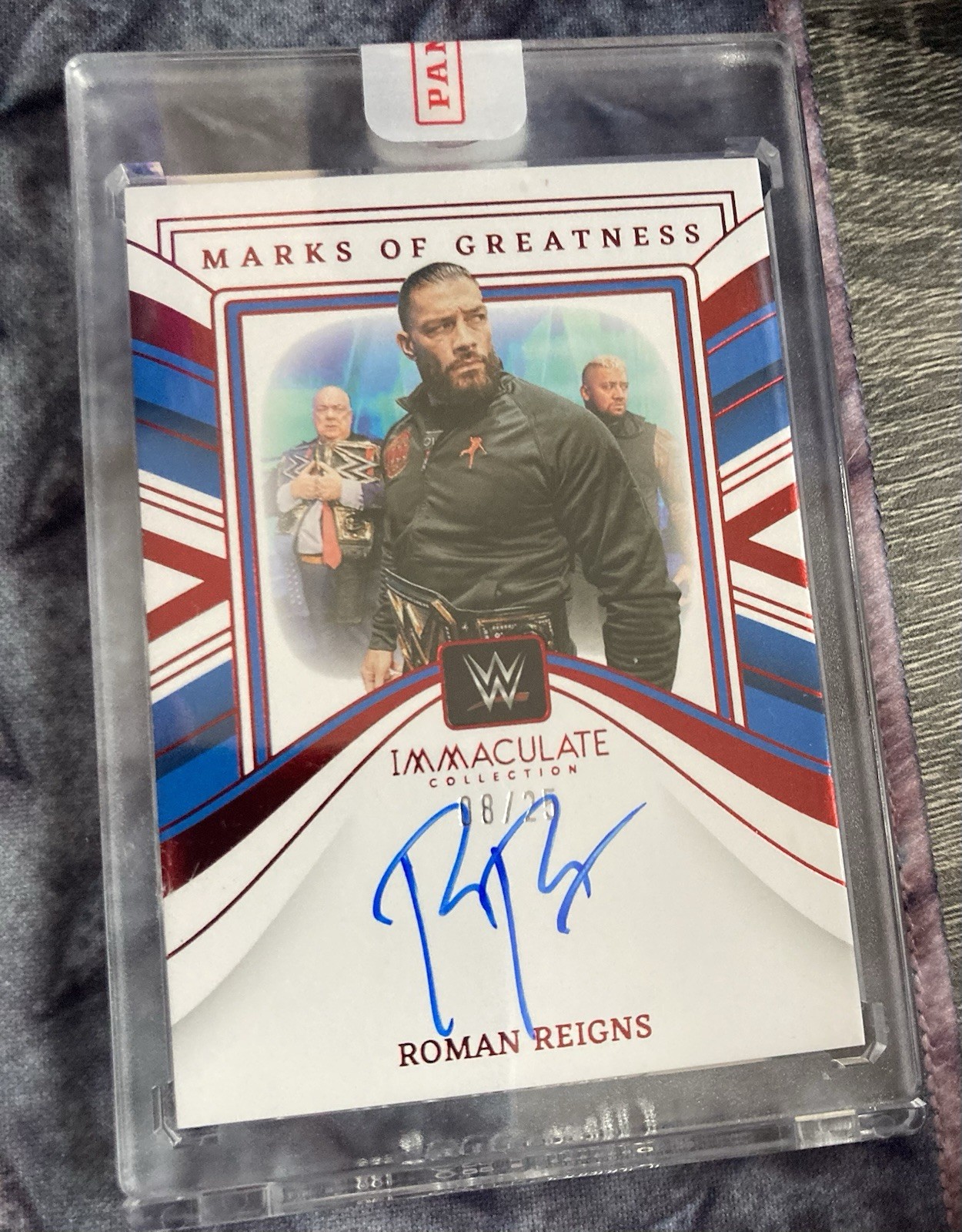 2023 Immaculate WWE Roman Reigns Marks of Greatness On Card Auto 08/25 SP
