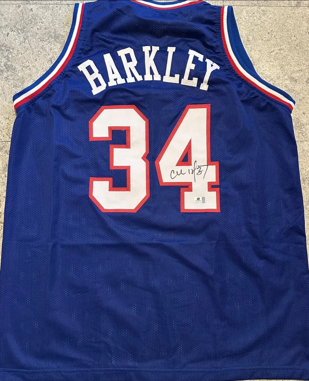 Charles Barkley Philadelphia 76ers Autographed Custom Basketball Jersey G.A COA