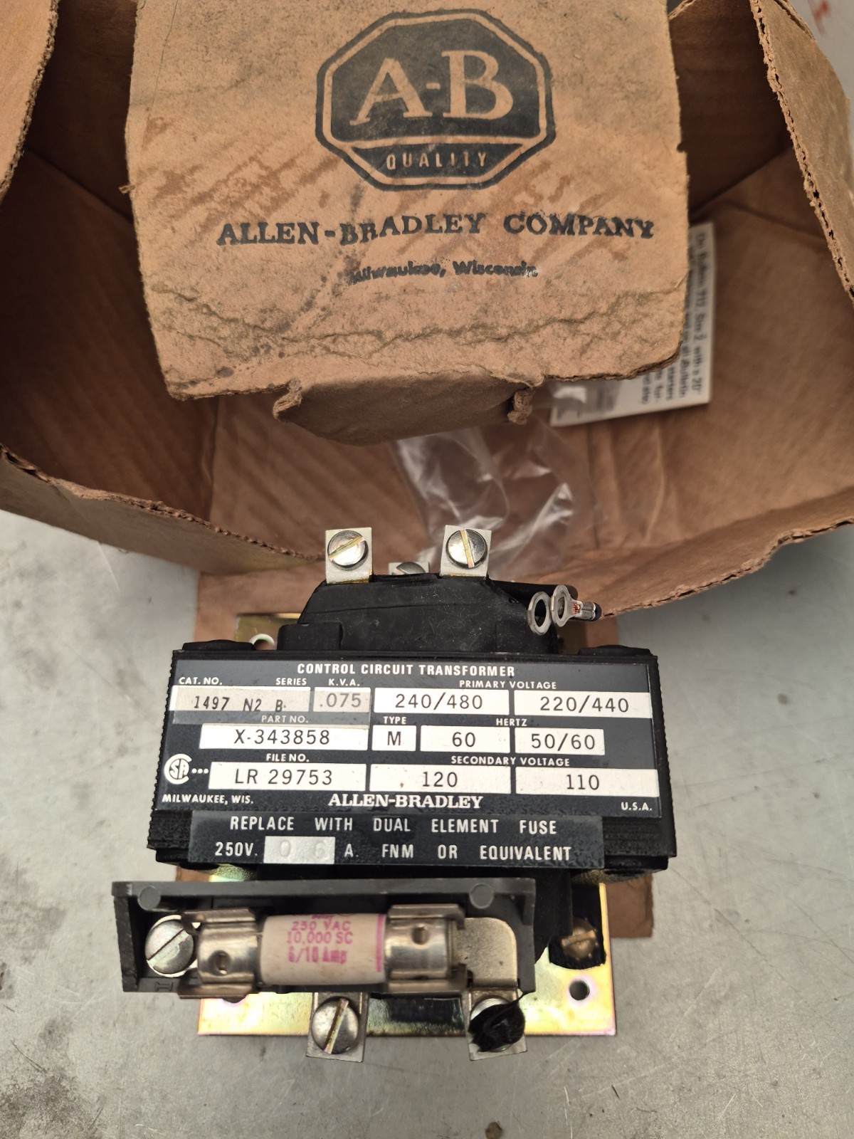 NEW ALLEN BRADLEY 1497-N2 SERIES B TRANSFORMER