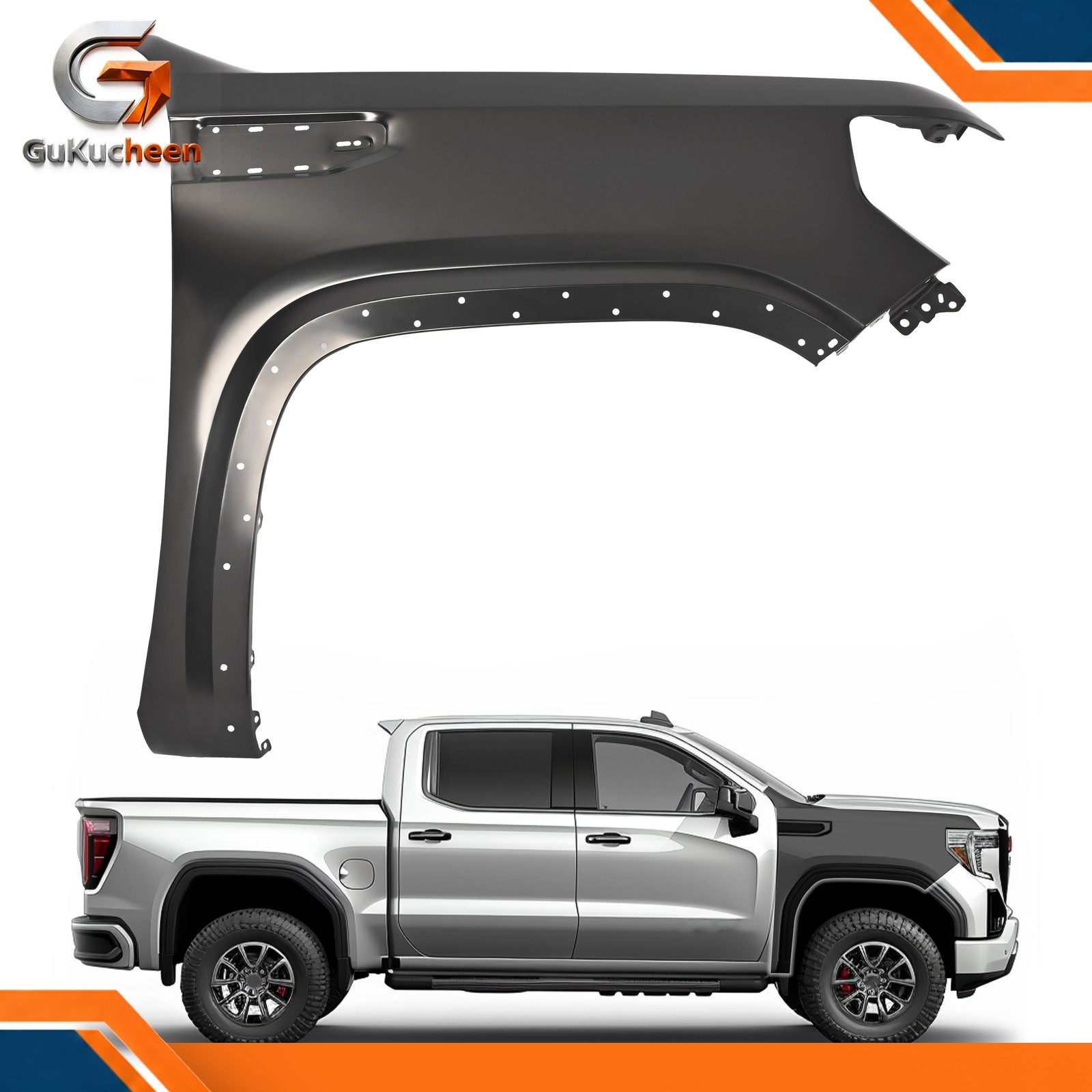 Front Right Side Fender Primed Steel For GMC Sierra 1500 2019-2023 #84496745