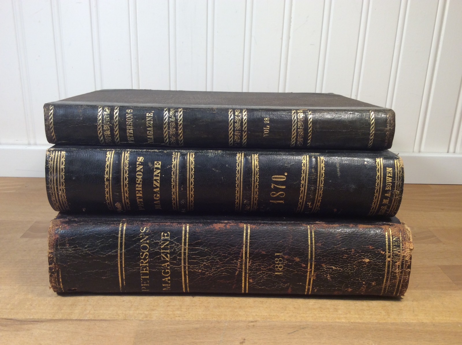 Lot of 3 Peterson's Magazines 1881 1870 1855?, Vintage Hardcovers, Plates