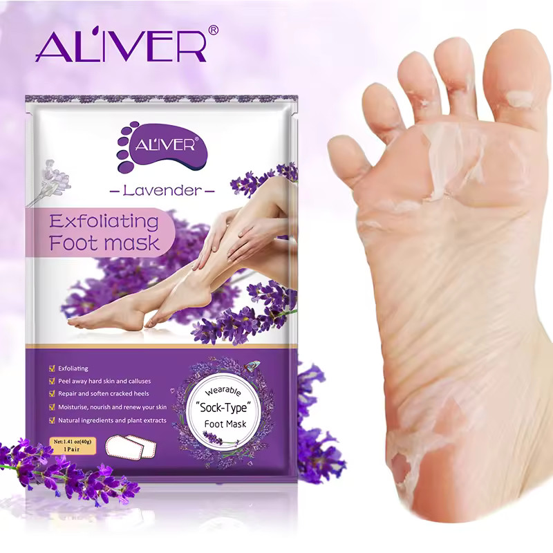 ALIVER Foot Peeling Moisturizing Natural Exfoliating Foot Mask, 5 Packs