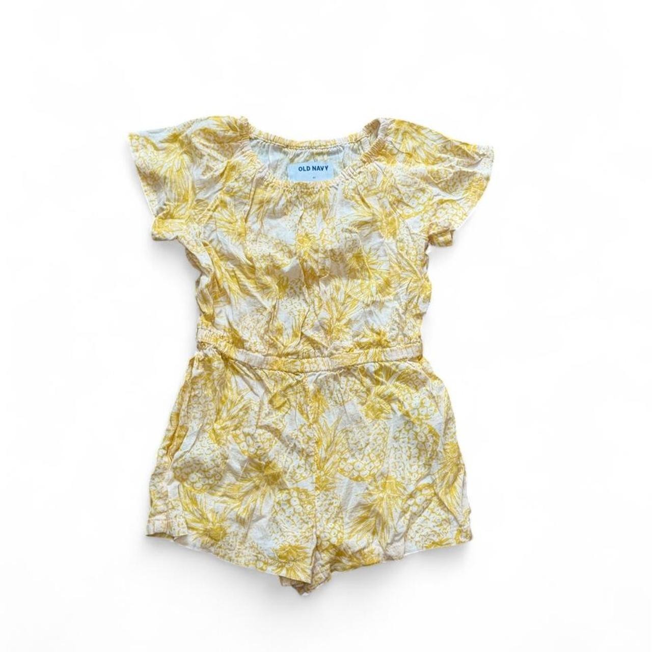 Old Navy Girls\' Yellow and Cream Playsuit-romper
