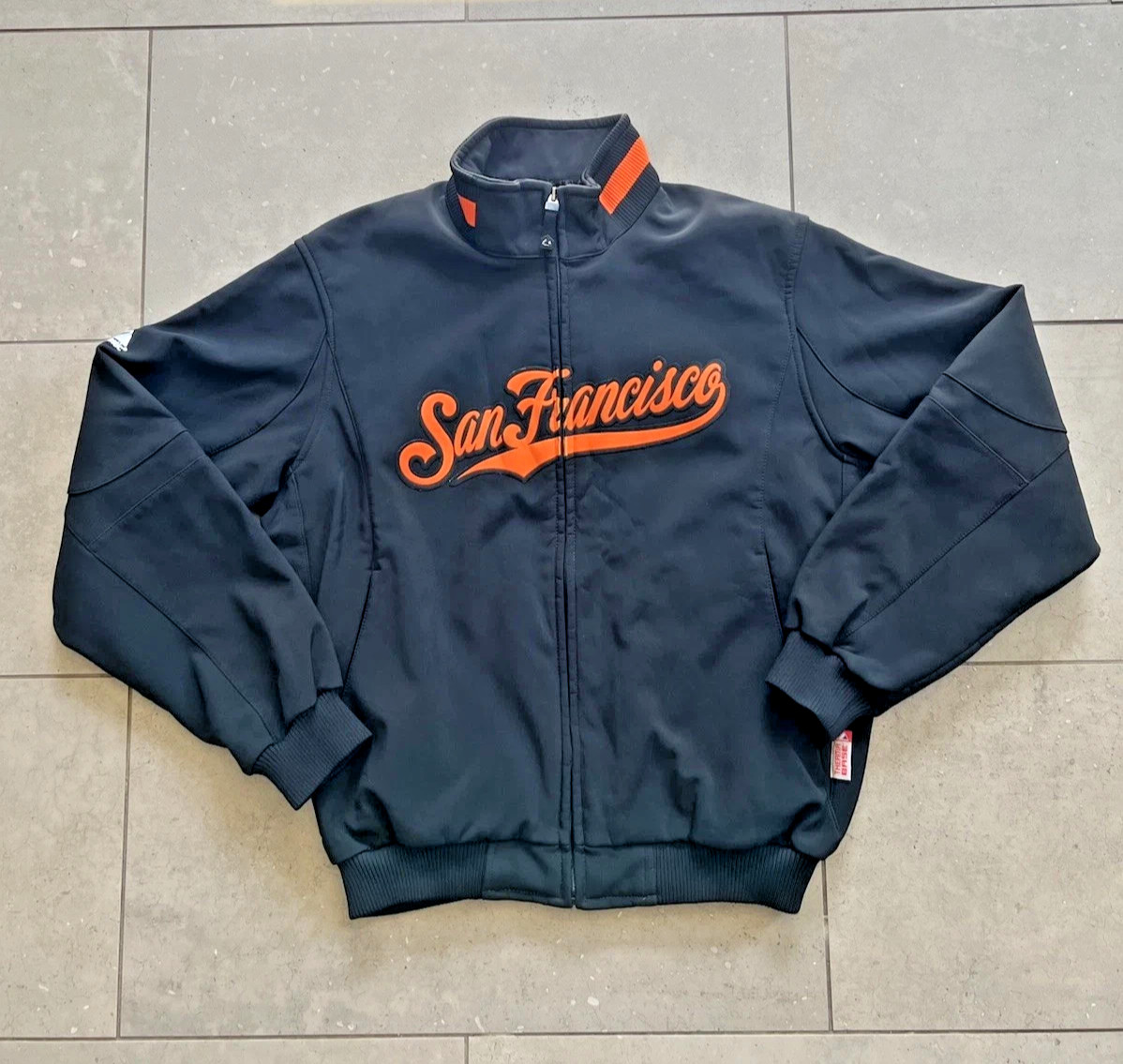 Vintage Majestic San Francisco Giants MLB Therma Base Full Zip Dugout Jacket L Vintage Majestic San Francisco Giants MLB Therma Base Full Zip Dugout Jacket L