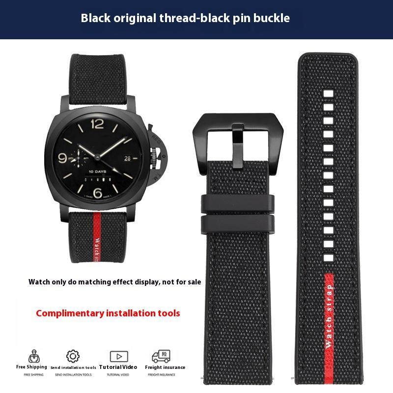 For Panerai Submersible PAM1466/1405 PAM01391 Watchband 24mm Waterproof Strap