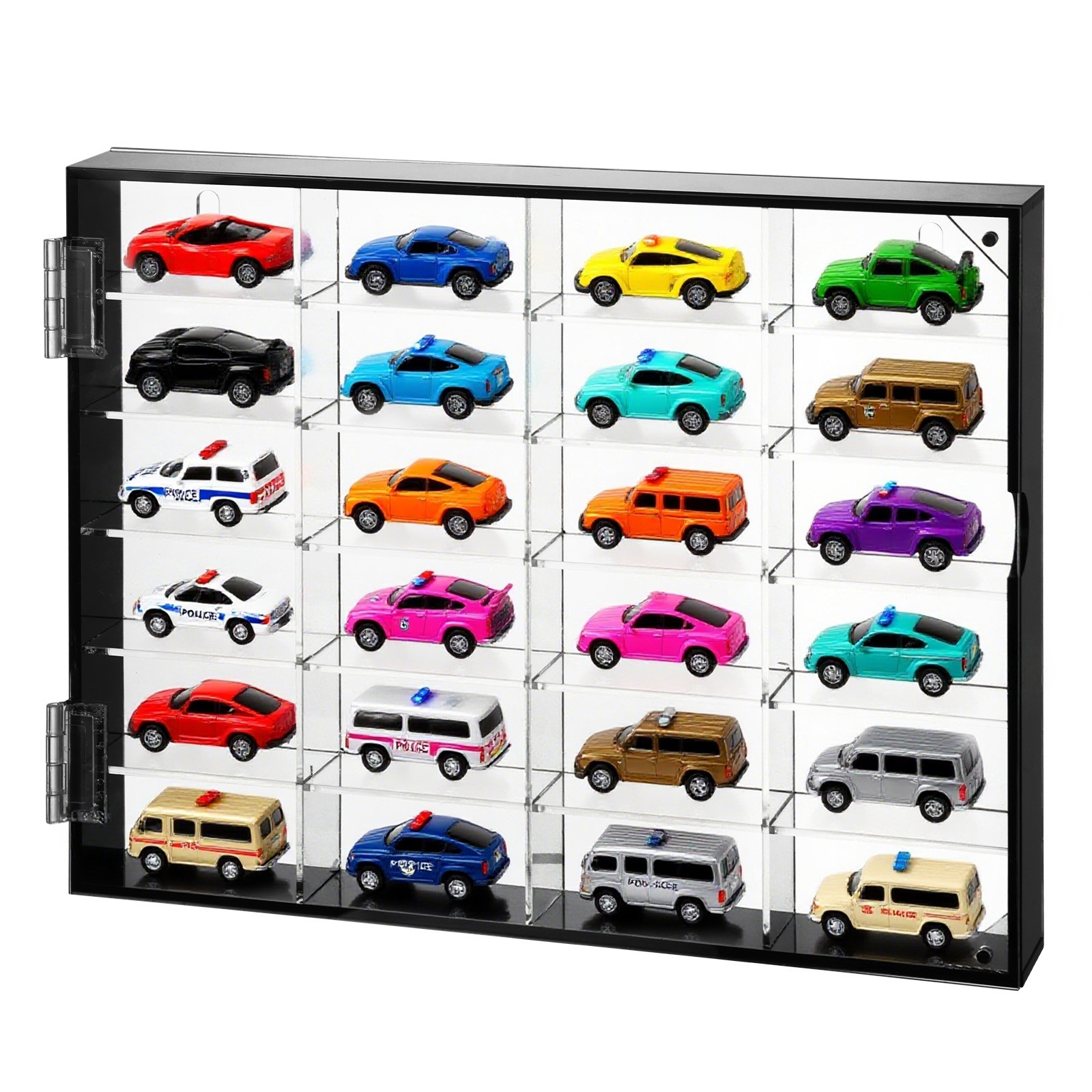 1-10PCS Acrylic Car Display Case 24 Slot for 1:64 Hot Wheels Matchbox Tomica Car