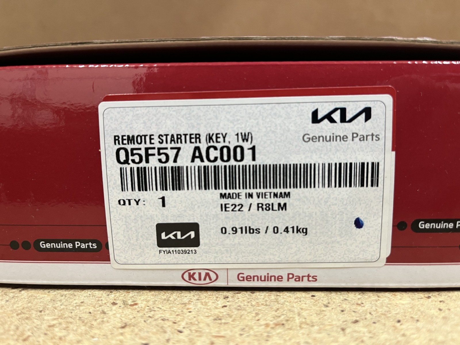 Genuine Kia Remote Start - Key Start Model Q5F57-AC001 K09