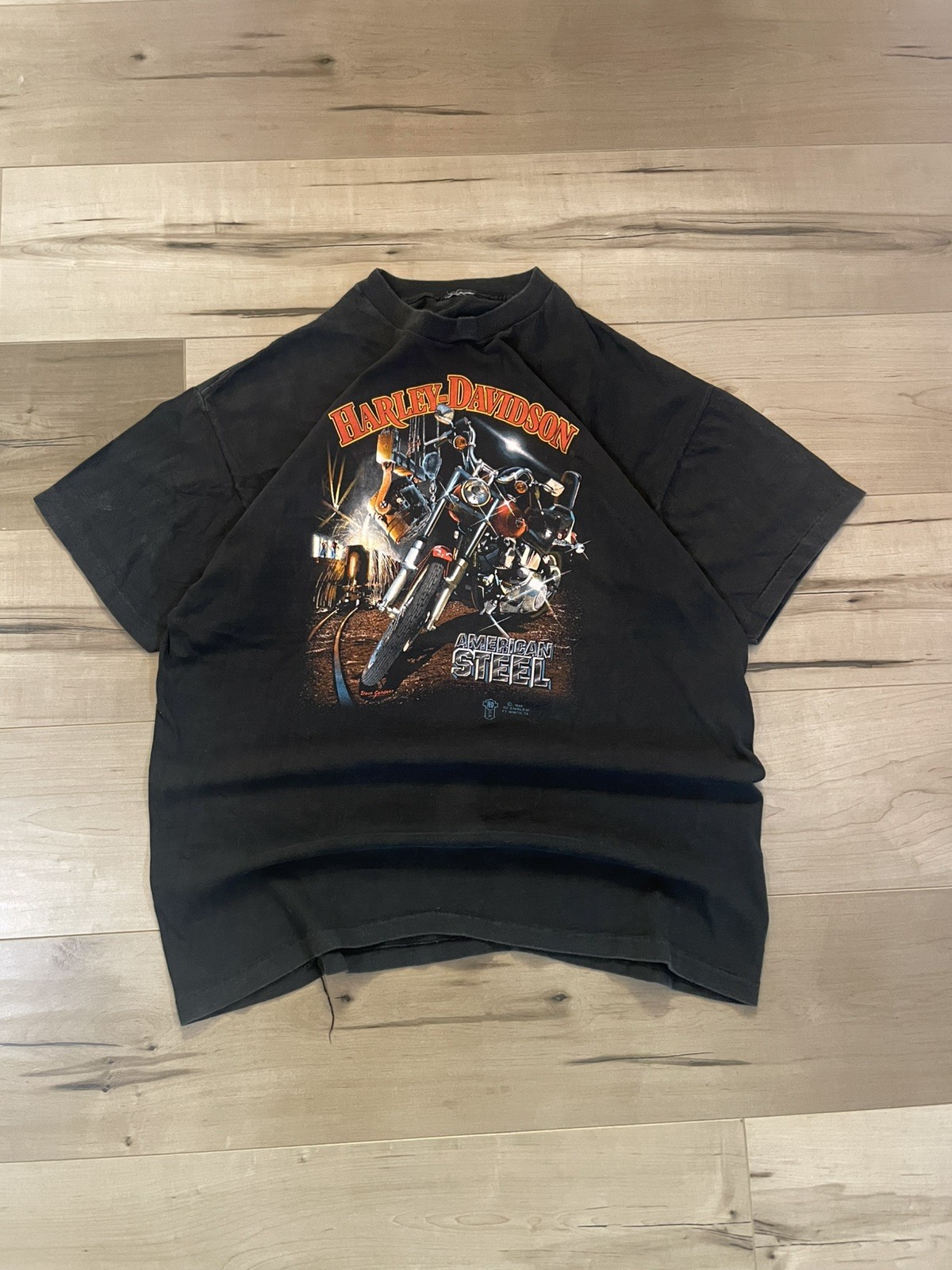 Vintage 1988 Harley Davidson American Steel 3D Emblem Shirt Size XL Made in USA Vintage 1988 Harley Davidson American Steel 3D Emblem Shirt Size XL Made in USA
