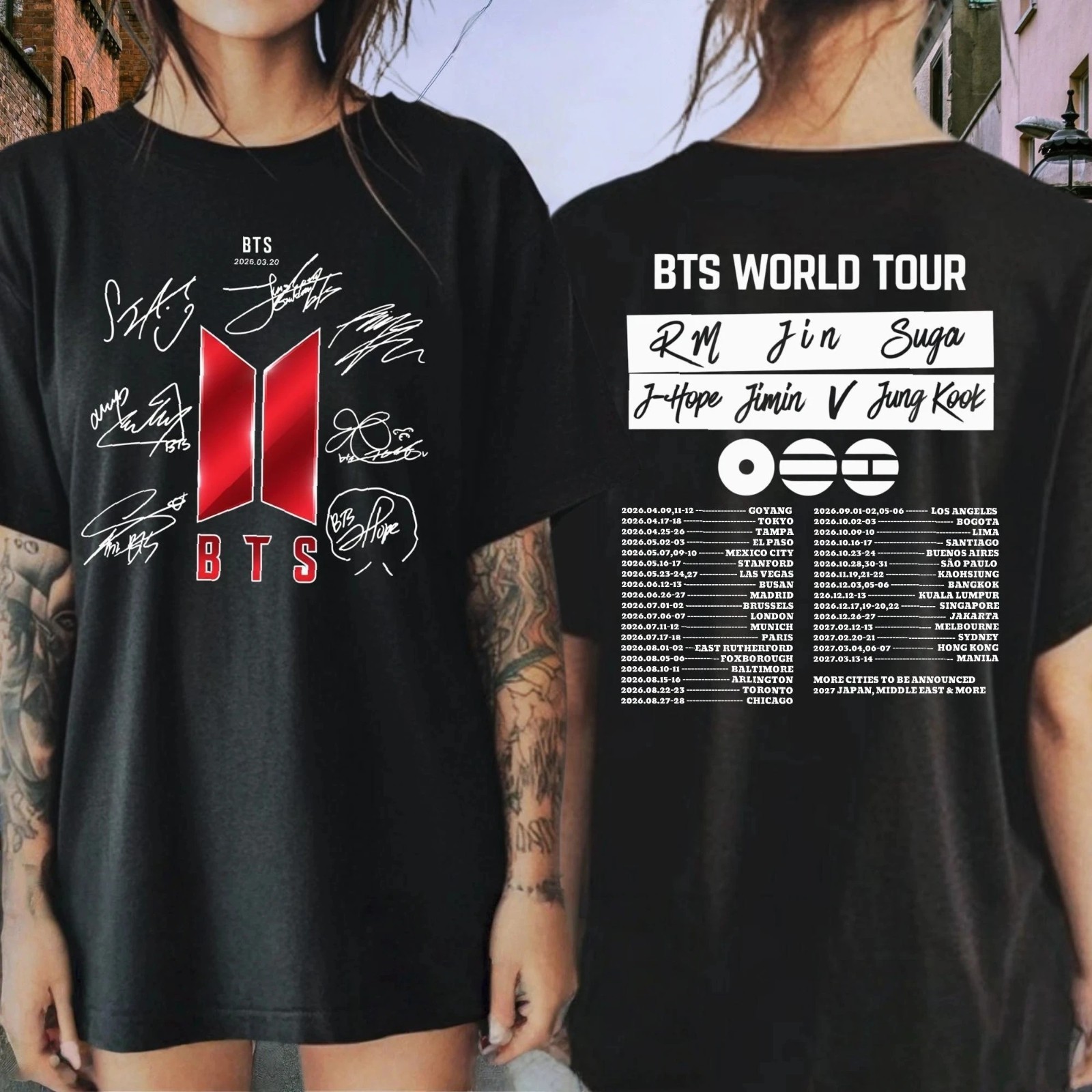 BTS K-POP Arirang 2026 World Tour Jersey, Concert Merch, Fan Apparel - 