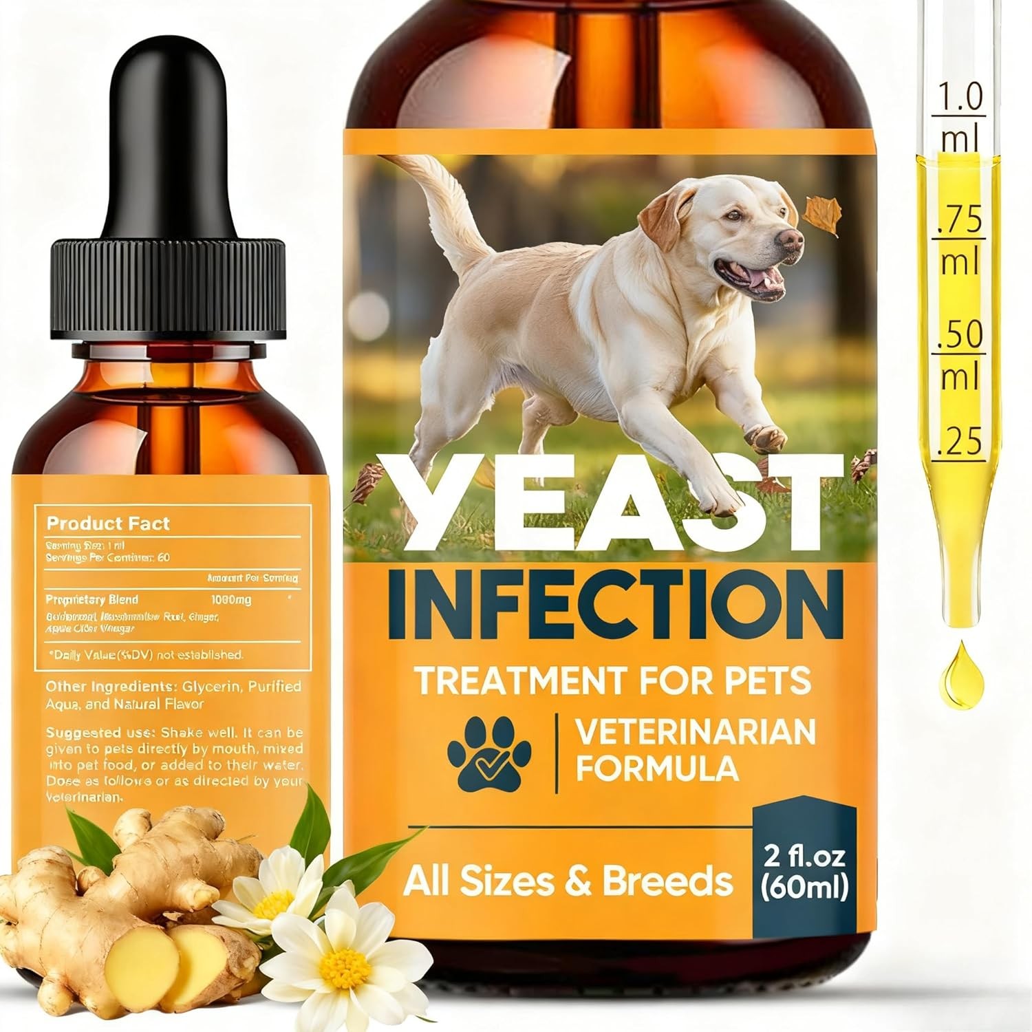 Dog Yeast Infection Treatment Ear Drops Natural Itchy Skin Relief Cat Pet 60ml Dog Yeast Infection Treatment Ear Drops Natural Itchy Skin Relief Cat Pet 60ml