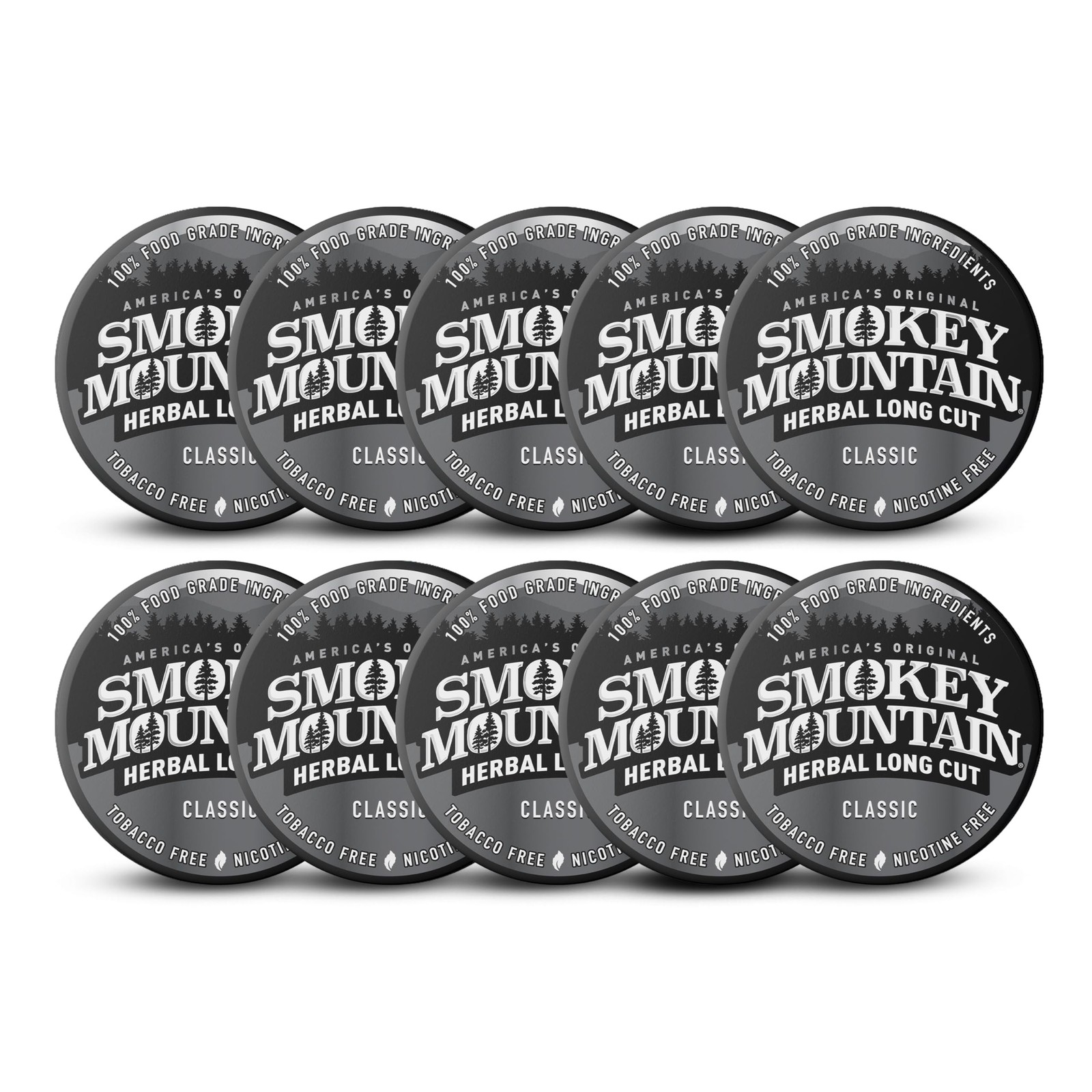 Smokey Mountain Herbal Long Cut Classic, 10 Can Box