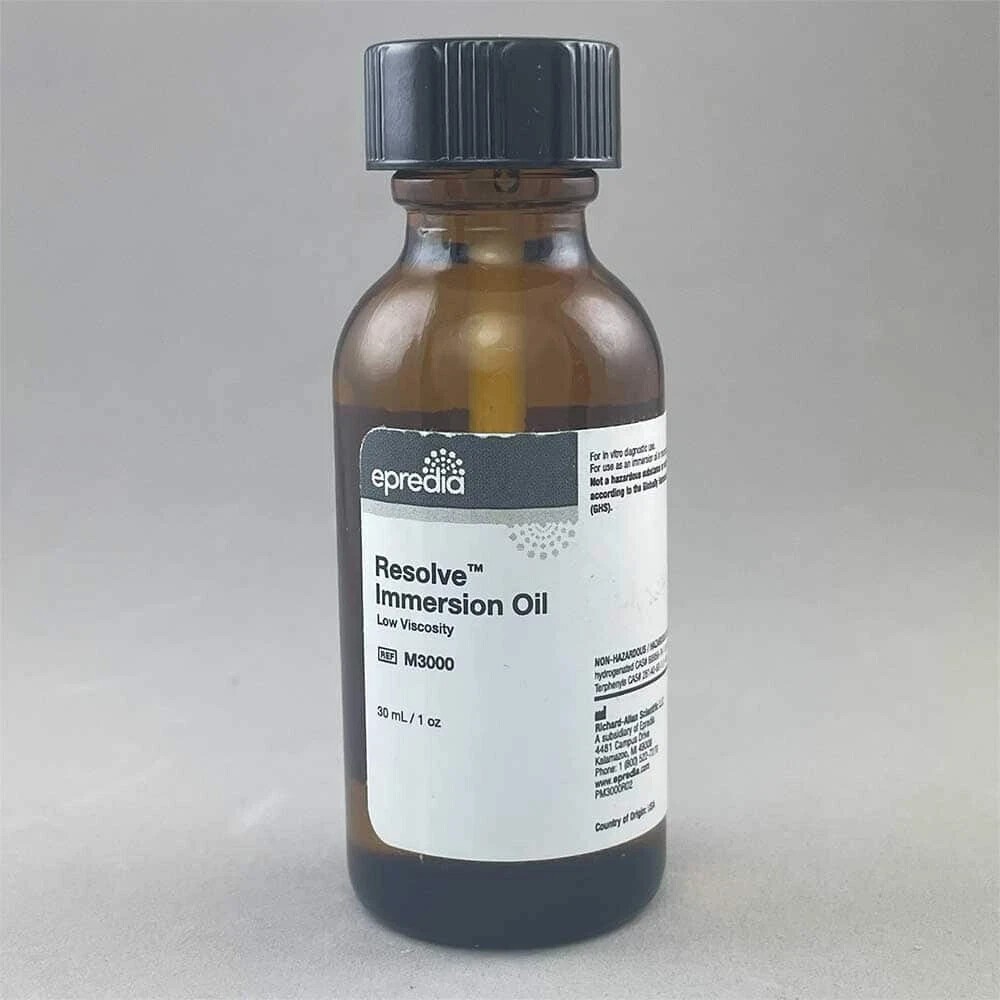 2 Bottles Epredia Resolve Immersion Oil 1 Oz. M3000, Exp. 12/2026