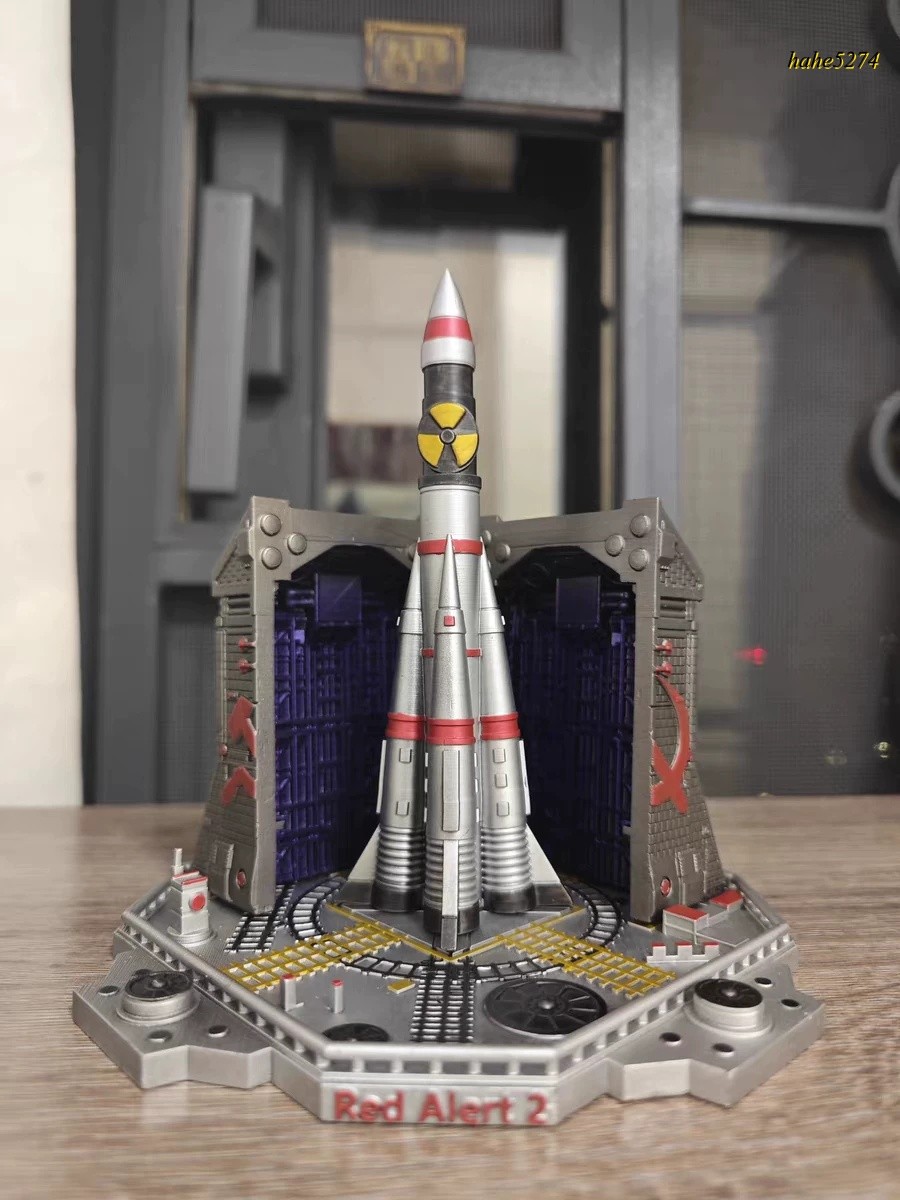 Red Alert 2 Soviet Nuclear Missile Silo Painted 3D‑Printed Diorama Display Model