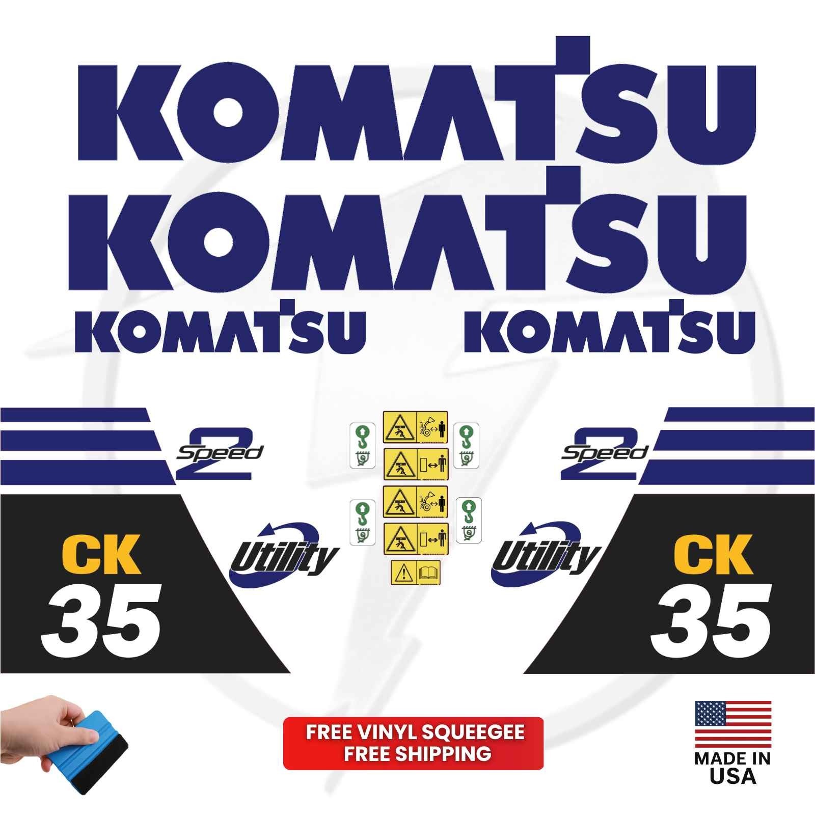 Fits Komatsu CK35 Decal Kit Skid Steer Loader Stickers - 