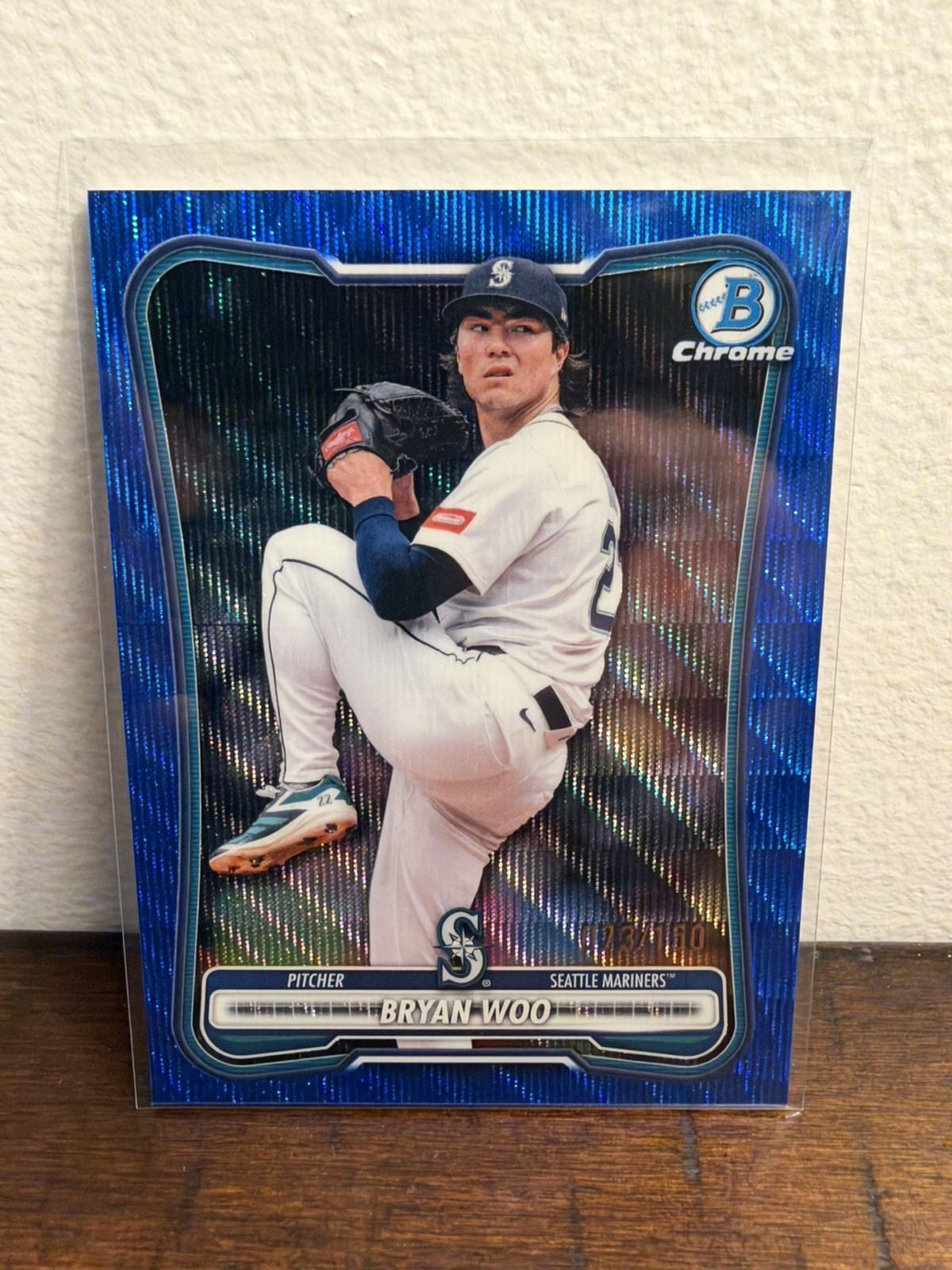 2026 Bowman Chrome Bryan Woo #49 Blue Wave Refractor /150 Seattle Mariners