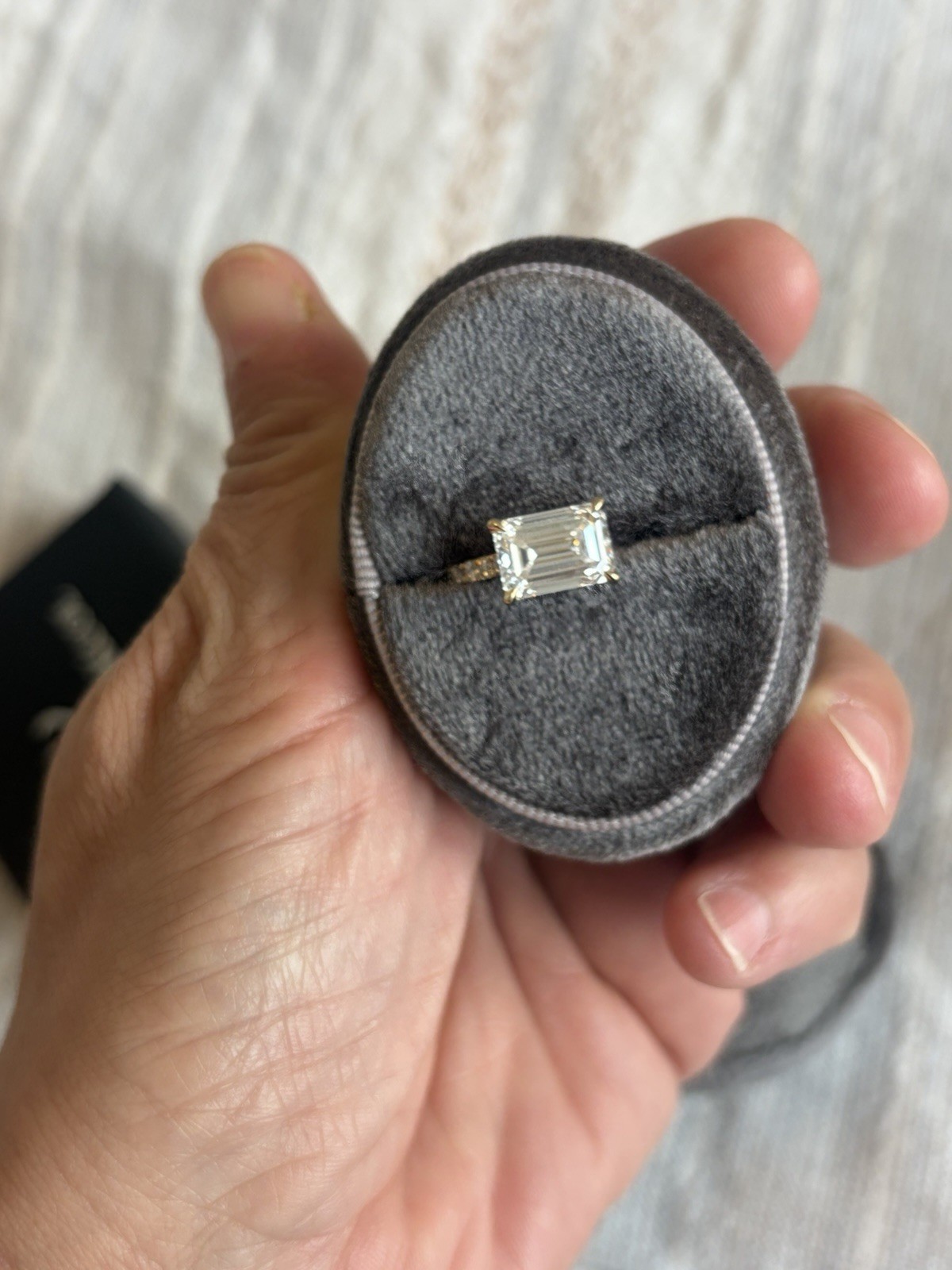 Emerald Cut Lab Grown Diamond  Engagement Ring 3 Carat