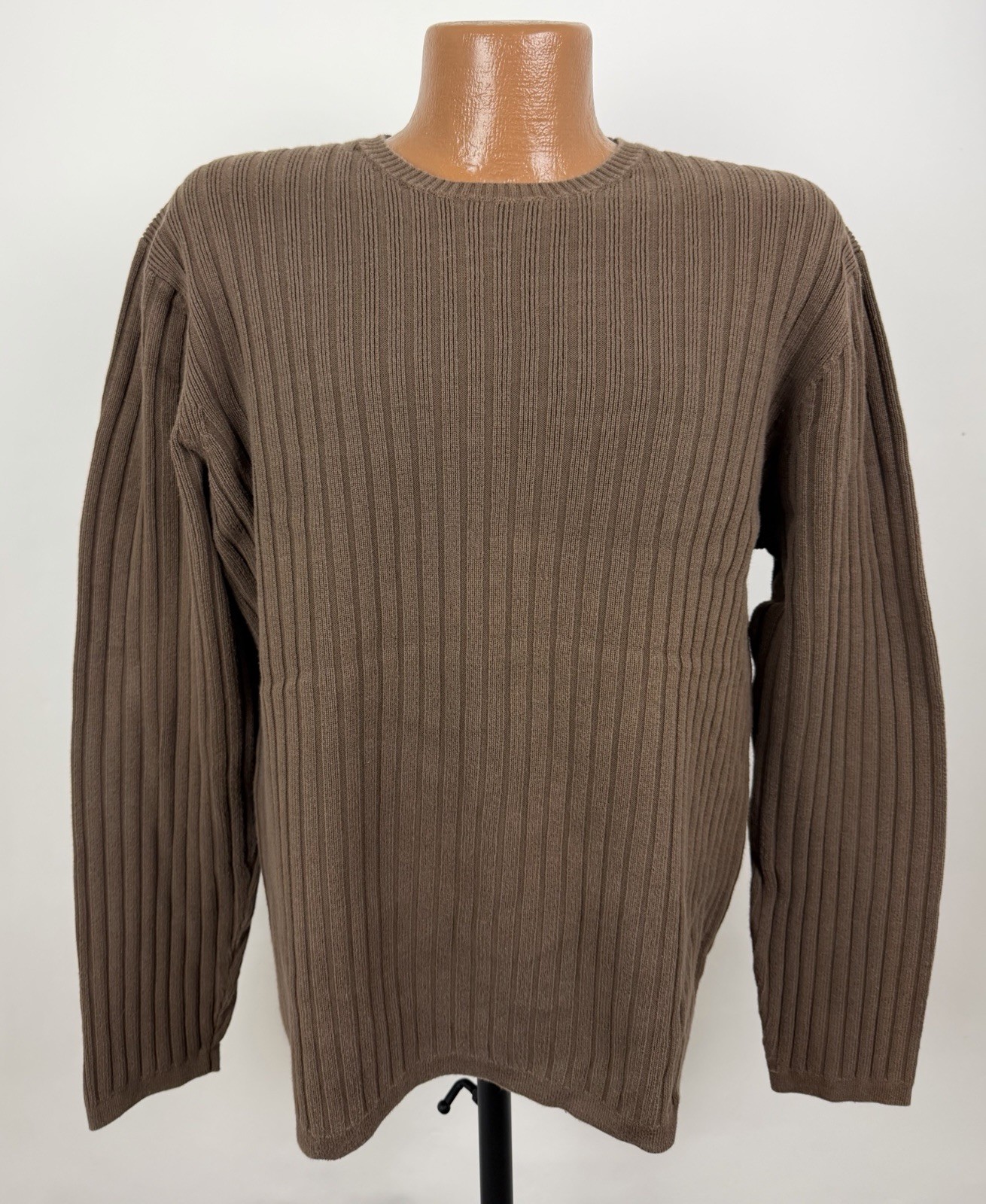 Vintage Gap Sweater Mens XL Y2K Ribbed Knit Crewneck Cotton Knit Brown Earthtone