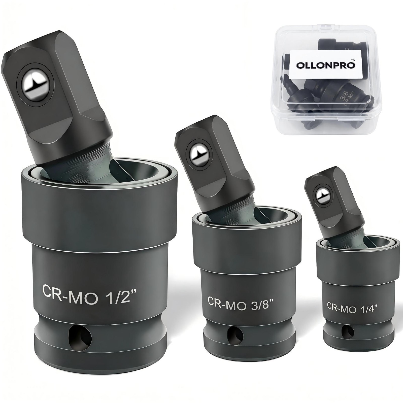3 PC Pneumatic Impact Universal Joint Socket Set Swivel Ball 1/2\ 3 PC Pneumatic Impact Universal Joint Socket Set Swivel Ball 1/2\