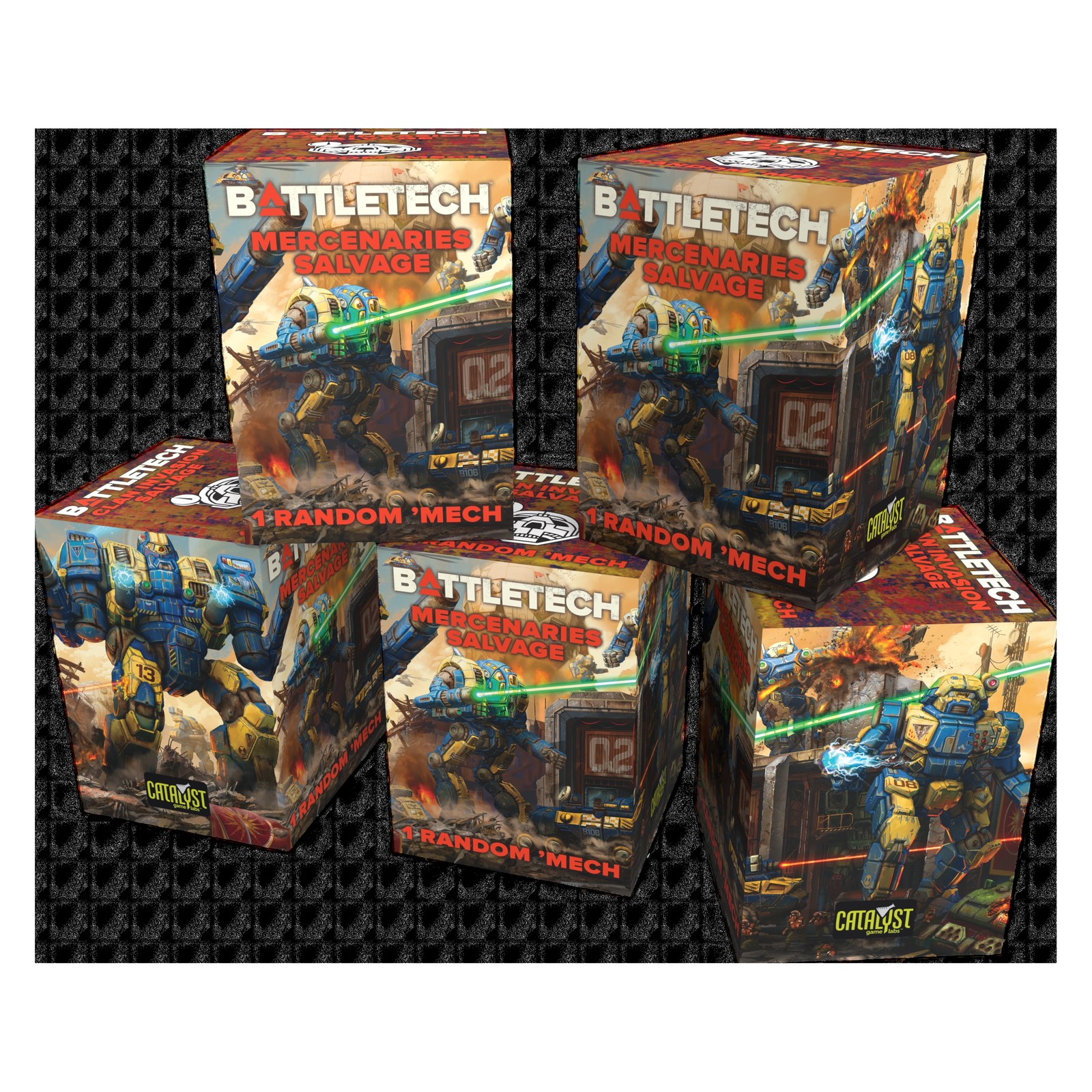 Battletech Minis BattleTech: Salvage Box - Mercenaries Blind Box Display (9)