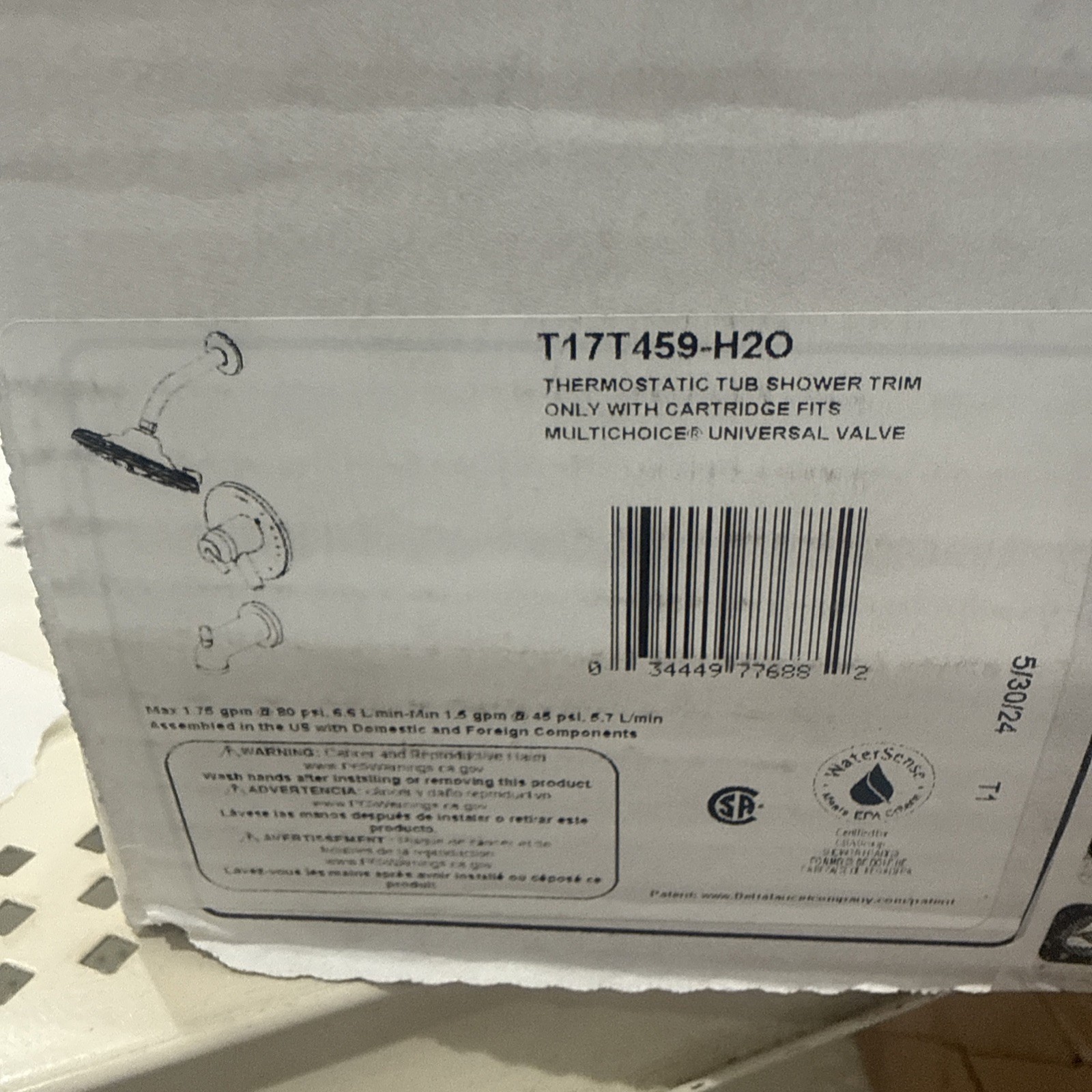 Delta Trinsic T17T459-H2O TempAssure 17T H2OKinetic Tub & Shower Trim - Chrome