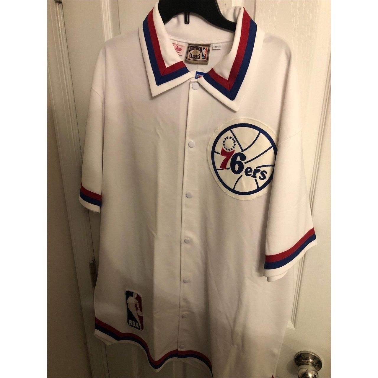 VTG Mitchell &Ness 76ers 1988/89 Hardwood Classics Men's 54 Warm UP Jersey NWT VTG Mitchell &Ness 76ers 1988/89 Hardwood Classics Men's 54 Warm UP Jersey NWT