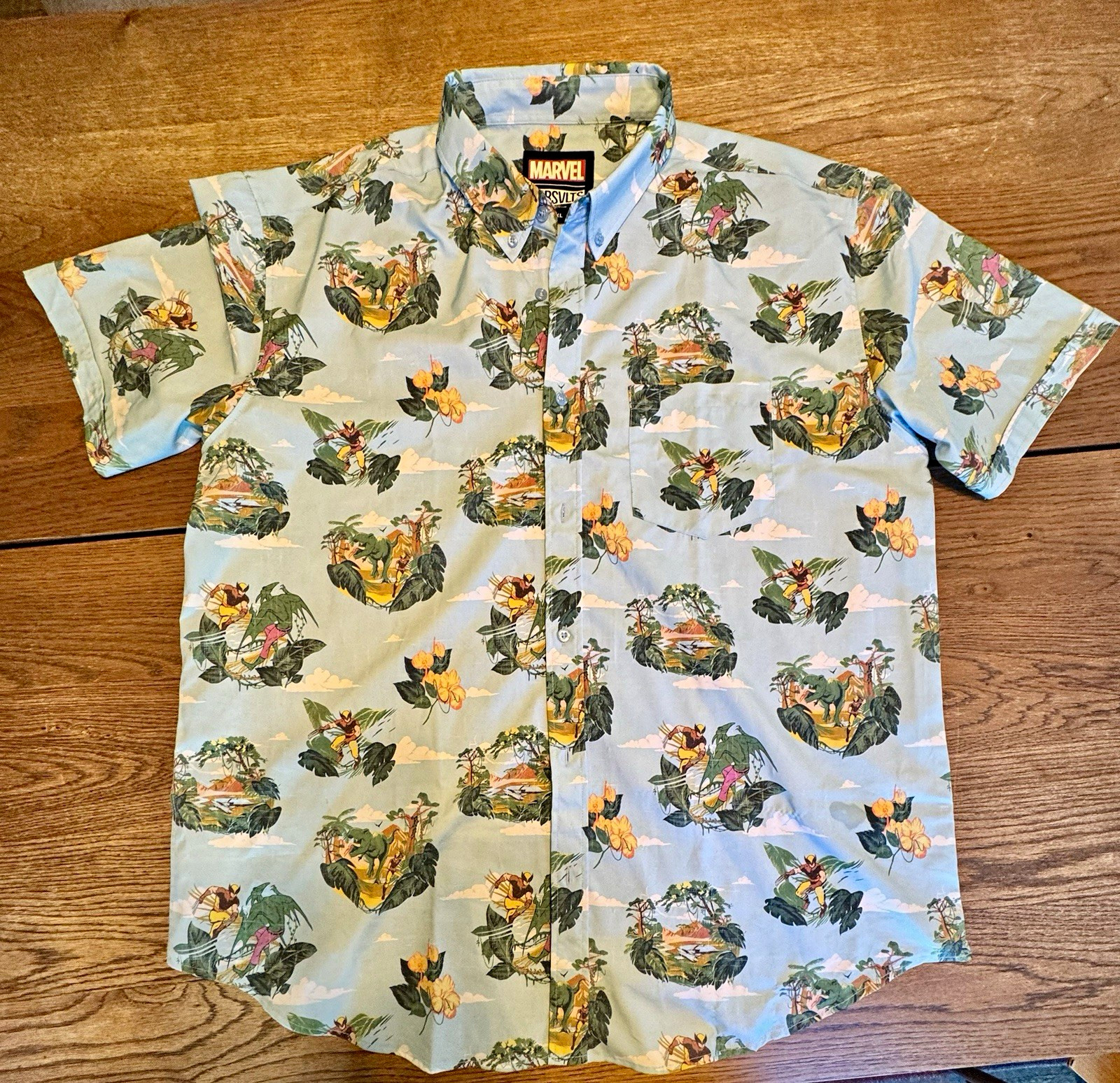 RSVLTS X-Men Savage Land 2XL Kunuflex Button Up Shirt Marvel Wolverine RSVLTS X-Men Savage Land 2XL Kunuflex Button Up Shirt Marvel Wolverine