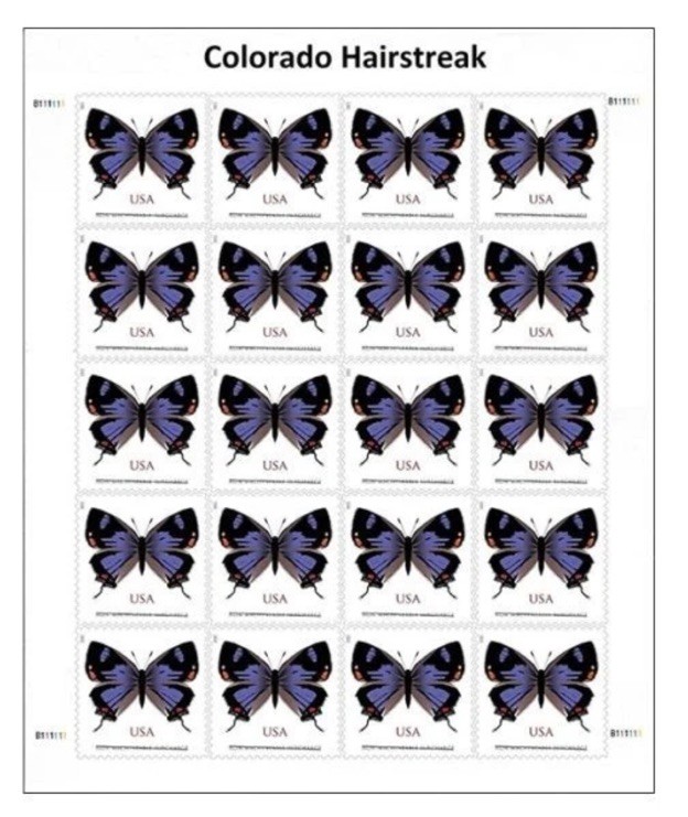 2021 USPS Colorado Hairstreak Butterfly First Class Stamps  - 100 PCS TOTAL