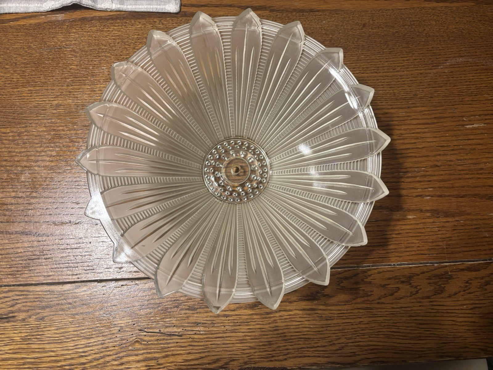 Rare 1940’s antique light fixture ceiling art deco chandelier cover/glass piece Rare 1940’s antique light fixture ceiling art deco chandelier cover/glass piece