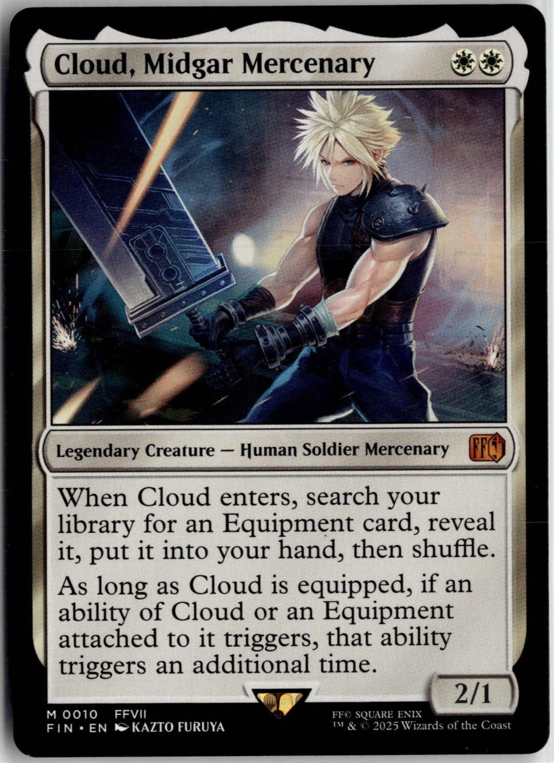 Cloud Midgar Mercenary 0010 Final Fantasy FF MTG Magic The Gathering Card NM