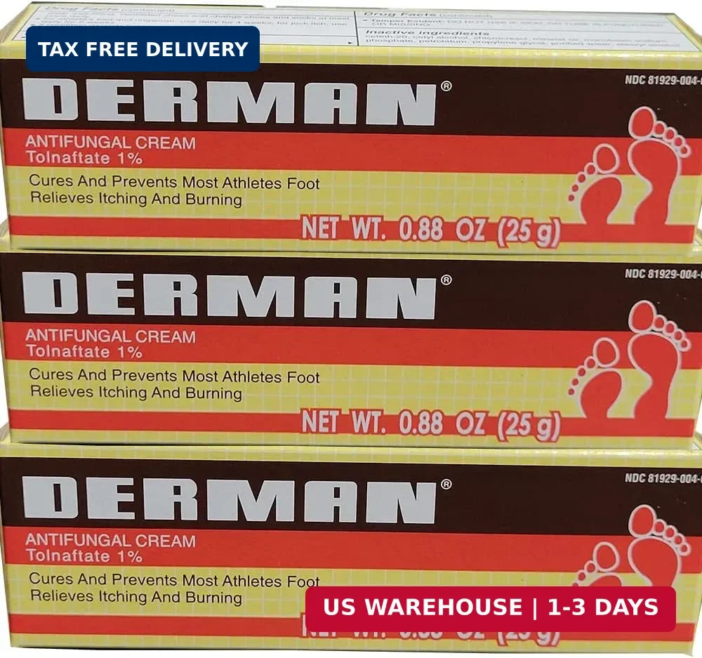 Derman Antifungal Cream for the Treatment of Athlete\'S Foot (3 Pack (0.88 Ounce)