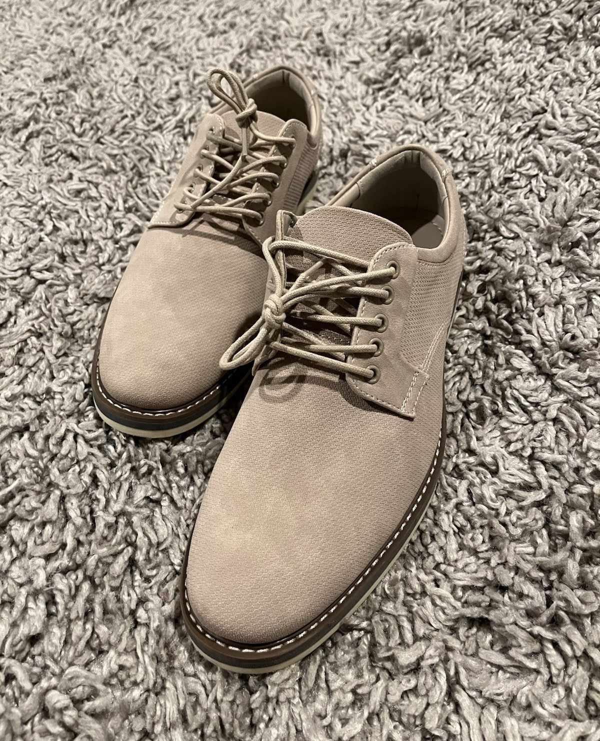 Abound Men\'s Beige Lace-Up Derby Dress Shoes Round Toe Synthetic Size 9 No Box Abound Men\'s Beige Lace-Up Derby Dress Shoes Round Toe Synthetic Size 9 No Box