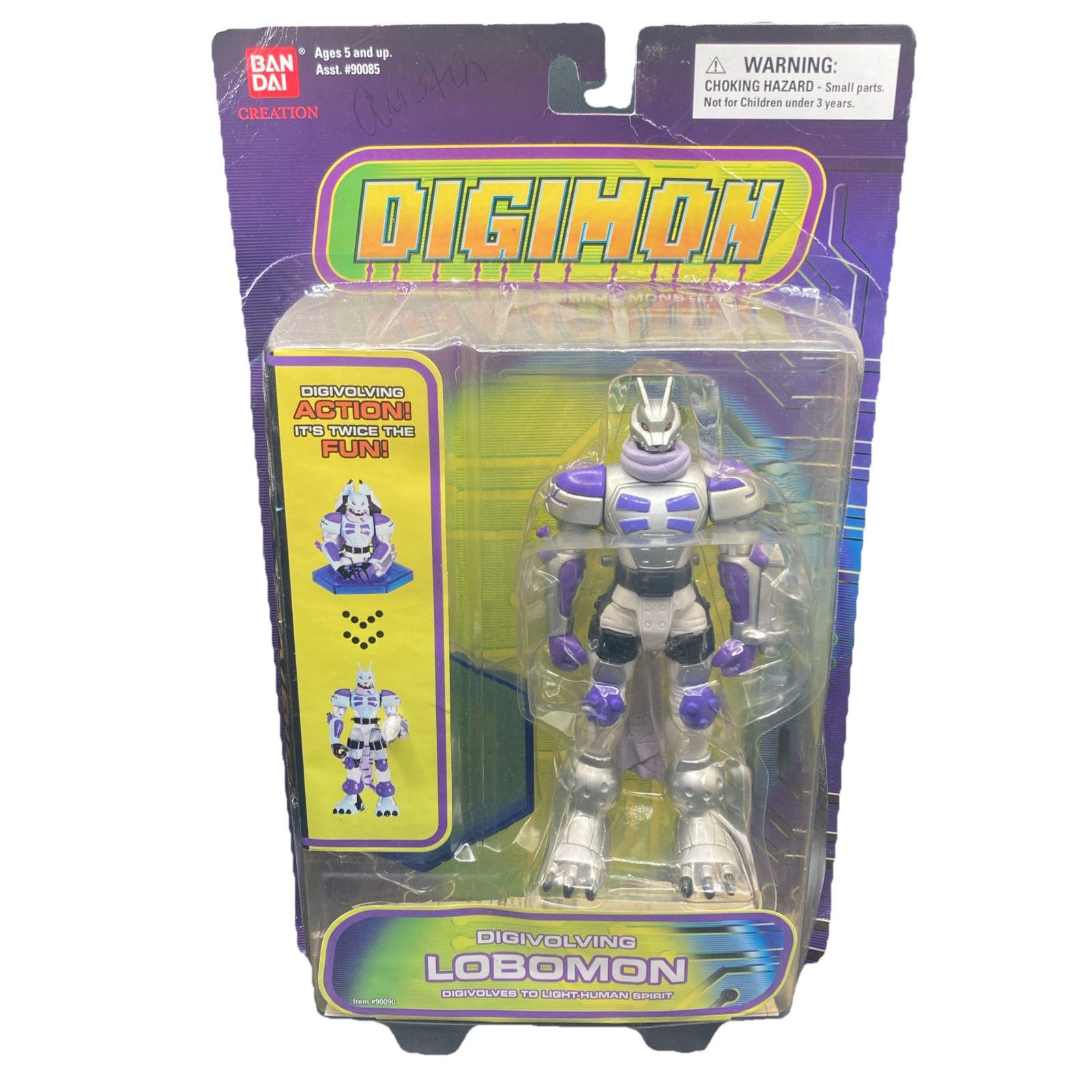DIGIMON Digivolving Lobomon digivolves to light-Human Spirit Factory Sealed 2004