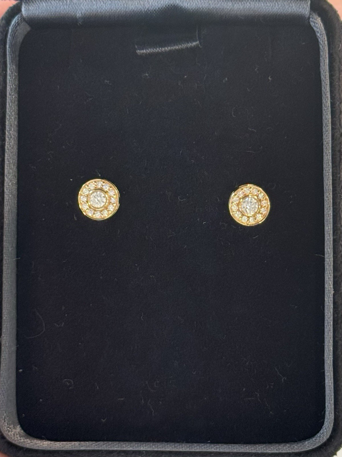 Tiffany & Co. Soleste Diamond Stud Earrings 18K Rose Gold Discontinued w/ Box
