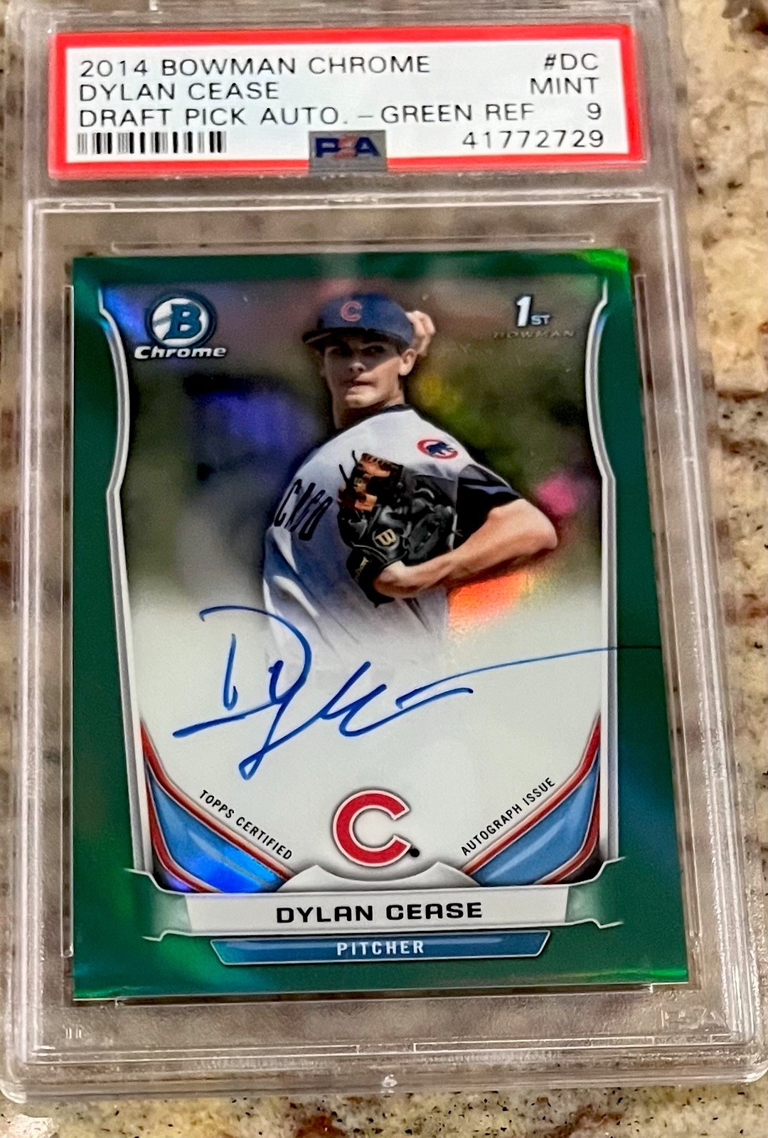 2014 Bowman Chrome Dylan Cease Auto Green Refractor #74/99 PSA 9