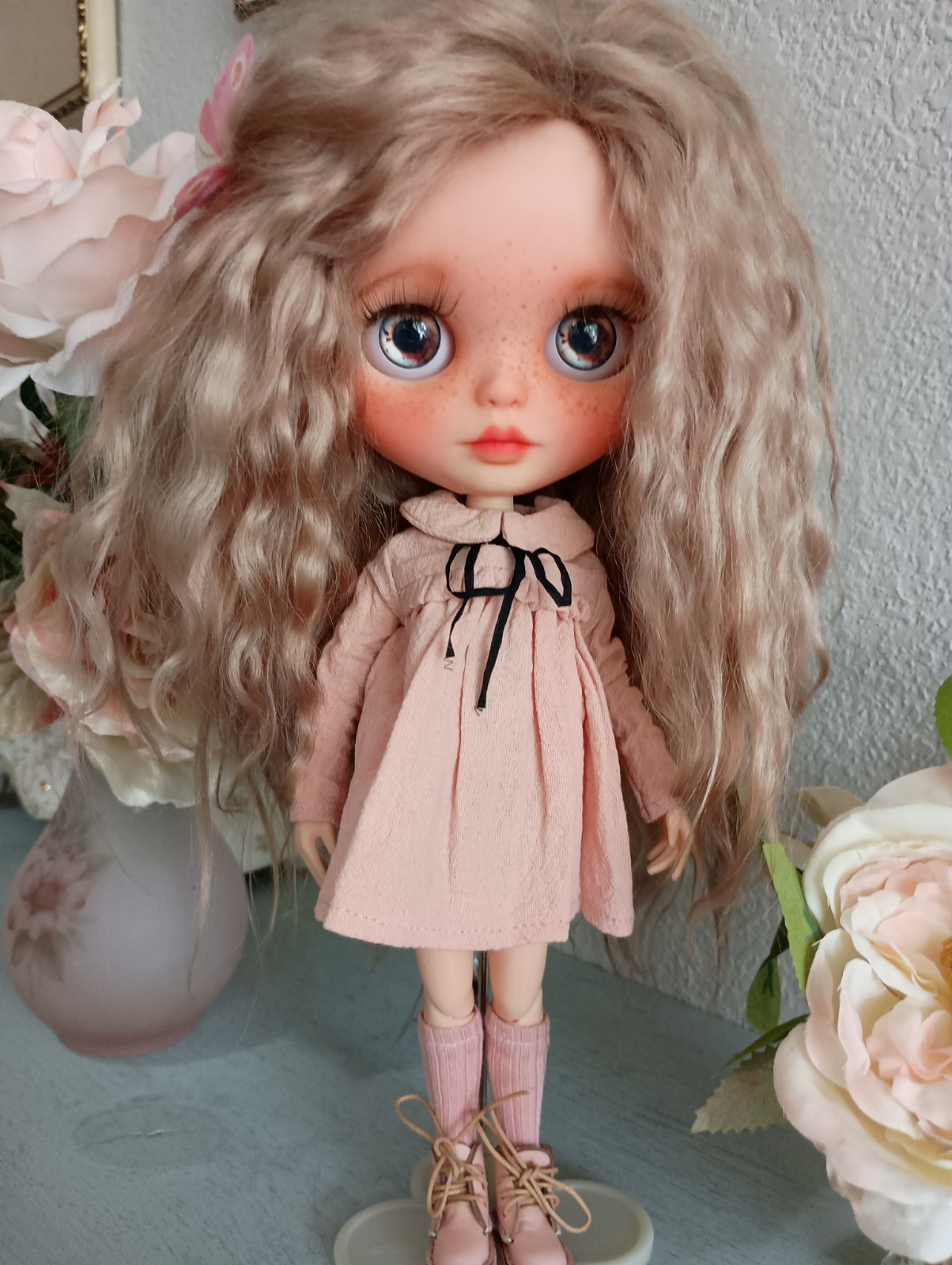 Custom Blythe Doll OOAK ~ Beautiful Mohair and Freckles Gorgeous