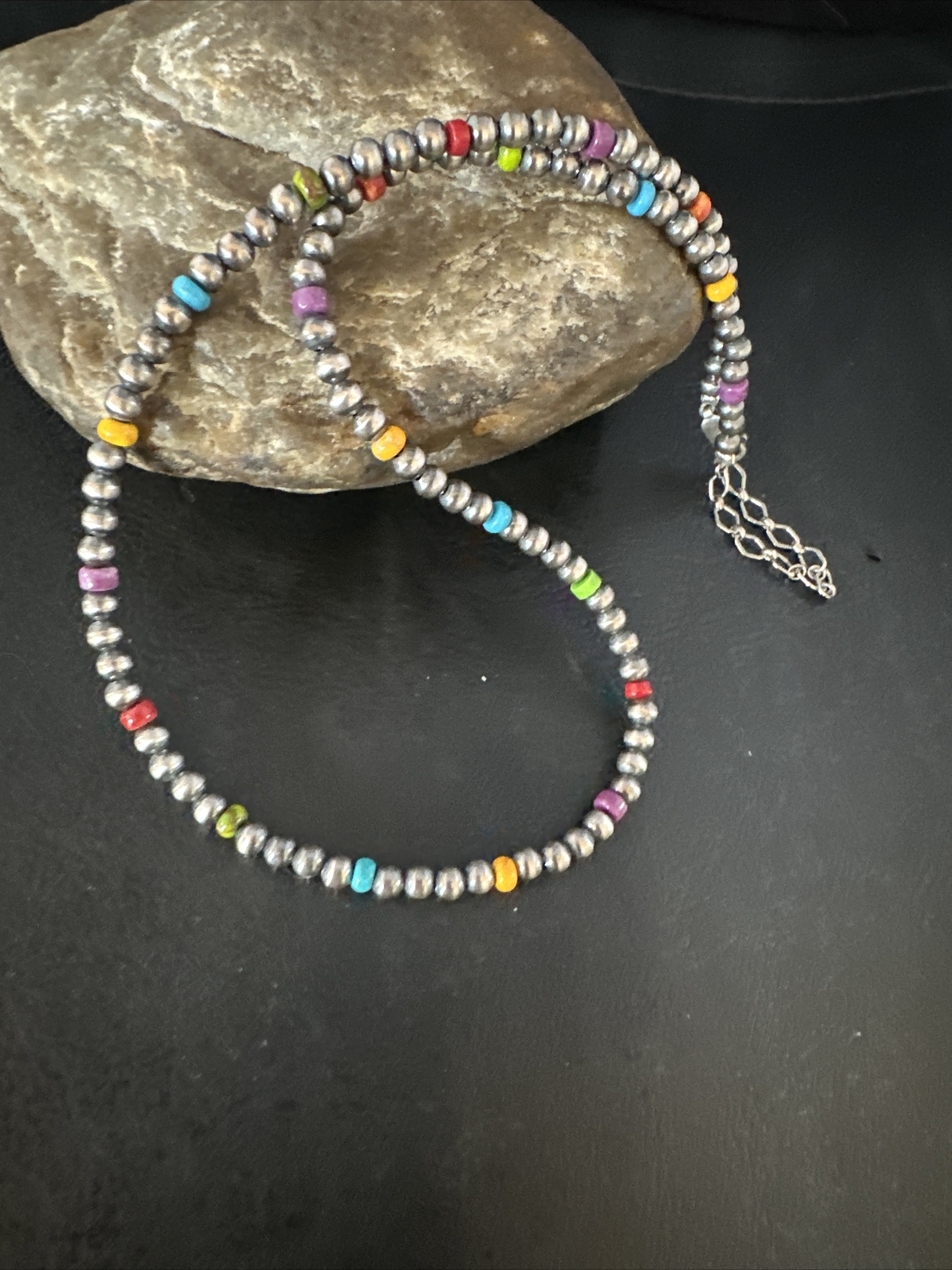 Multicolor 4mm Sterling Silver 16” Necklace 94316