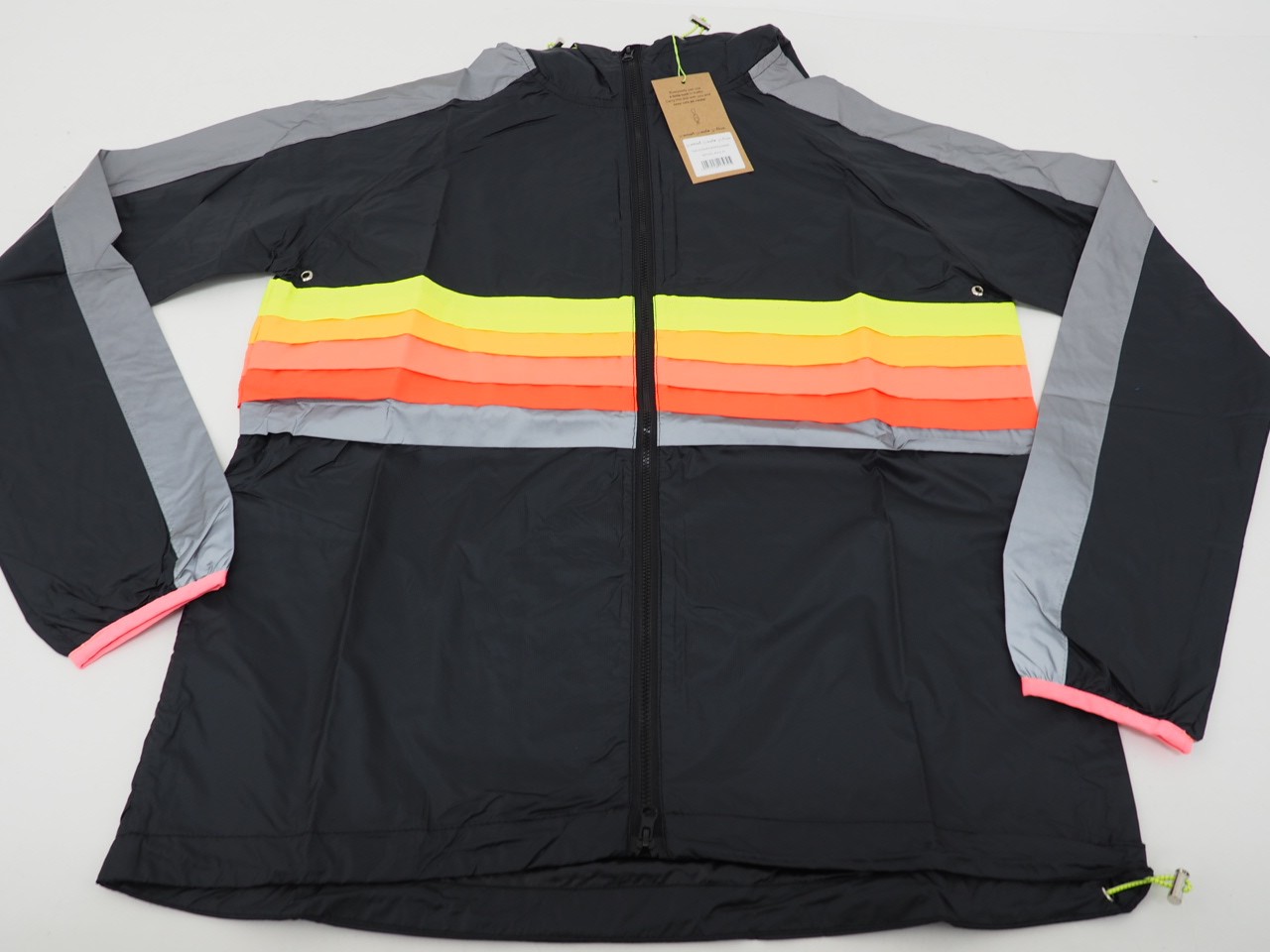 New GOFLUO Skyhigh Reflective Jacket Black Unisex Adult Size Medium Full Zip 
