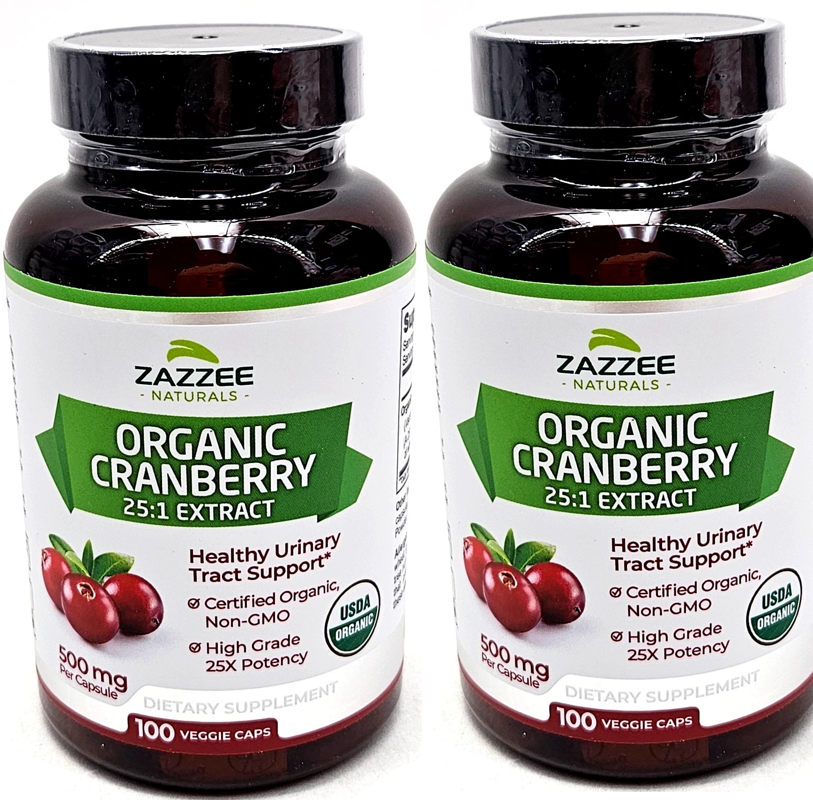 2 Zazzee Cranberry Extract USDA Organic Naturals 12500mg 100x2 = 200 Concentrate