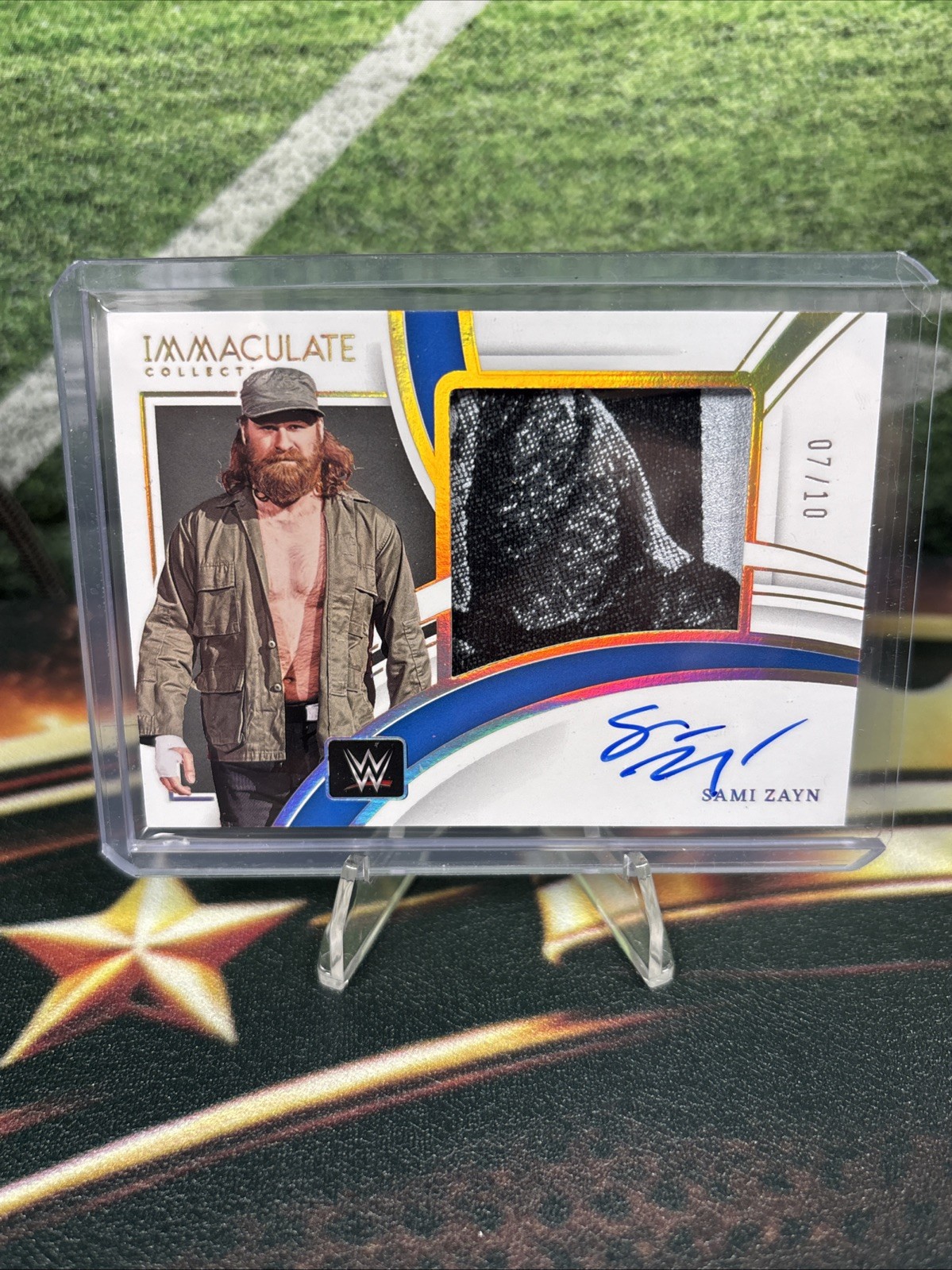 2022 Panini Immaculate Collection PM-SZN Sami Zayn On Card Patch Auto 7/10 WWE