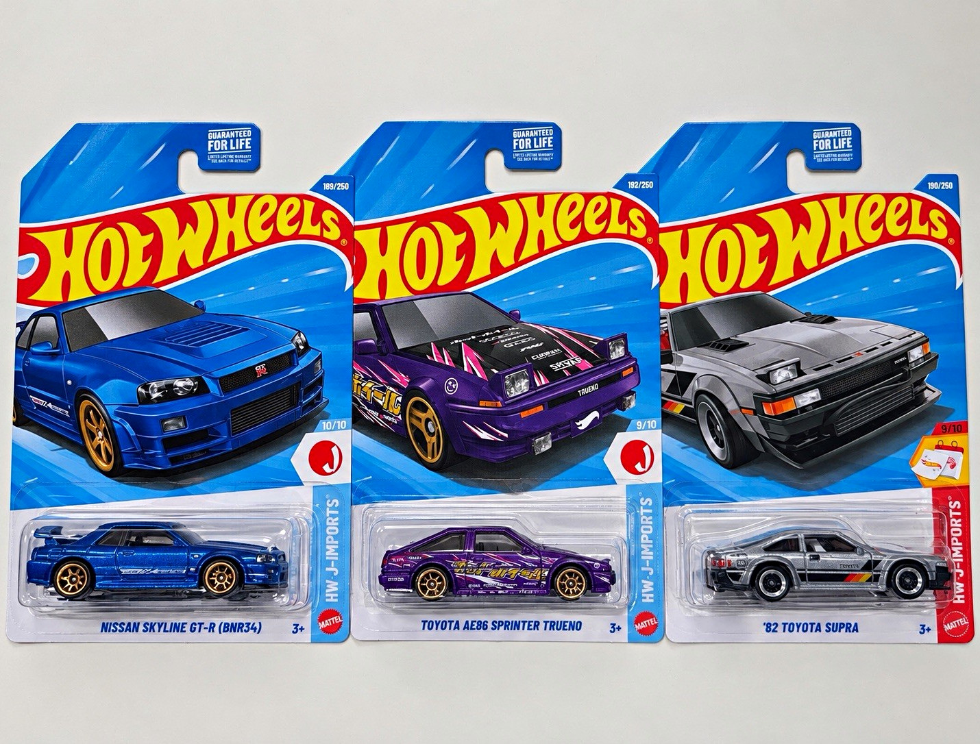 Hot Wheels JDM Set Nissan Skyline GTR, Toyota AE86 Trueno, 82 Toyota Supra