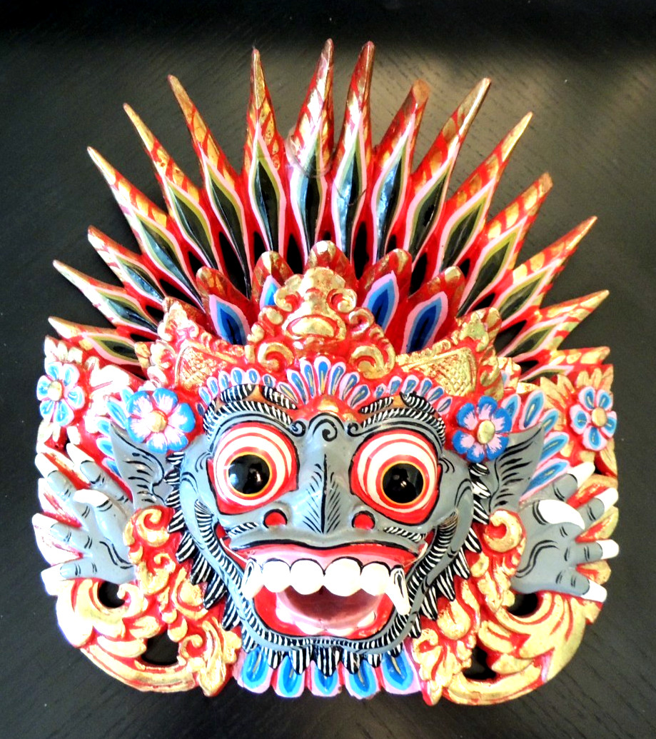 Balinese Wooden Barong Mask. Hand Carved. Hindu. Bali. Balinese Wooden Barong Mask. Hand Carved. Hindu. Bali.