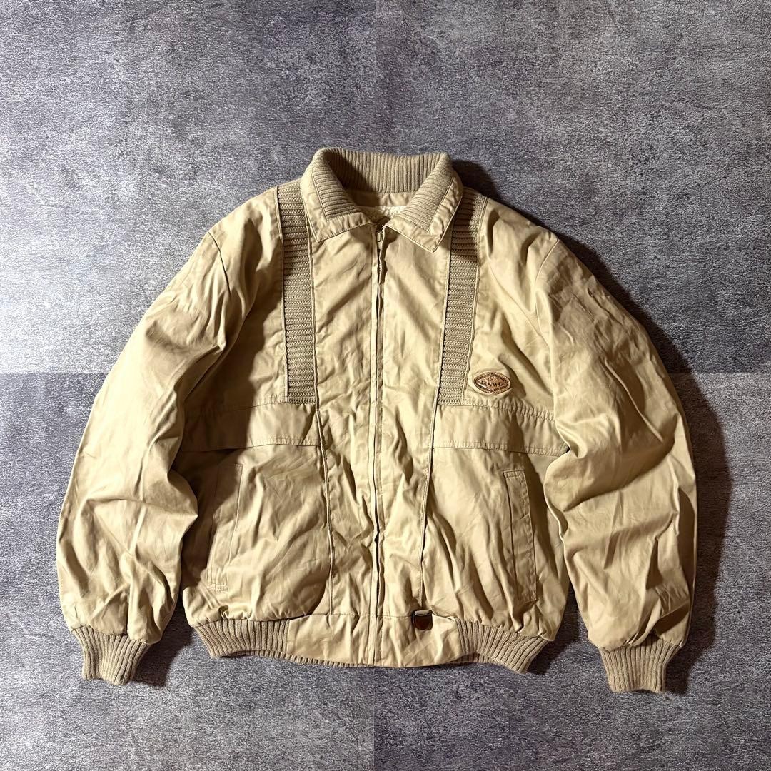 SANWO 1970s-1980s Work Jacket Beige Sherpa Lined TALON Zip Men\'s L
