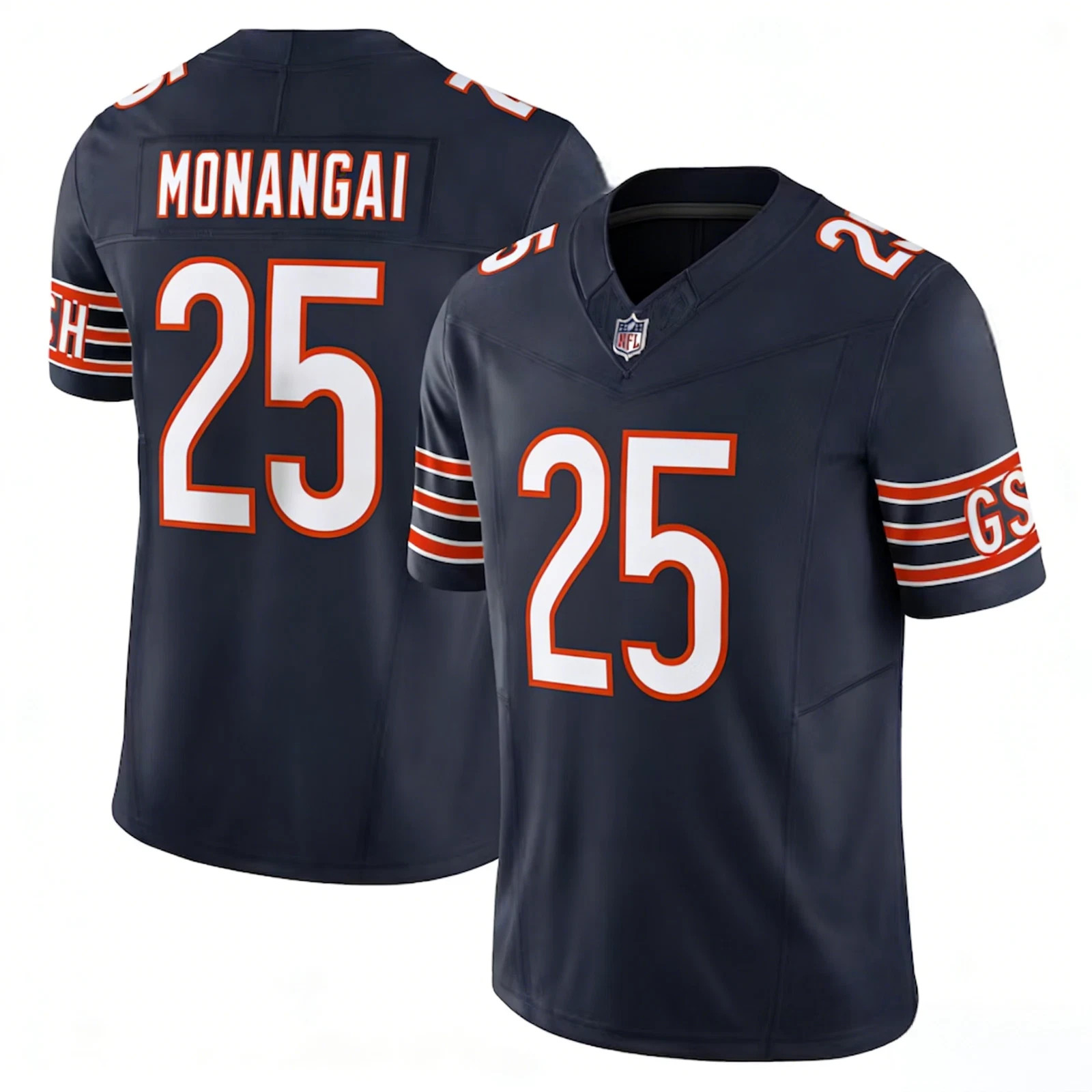 New Kyle Monangai #25 Men\'s Bears Player Jersey Size S-2XL