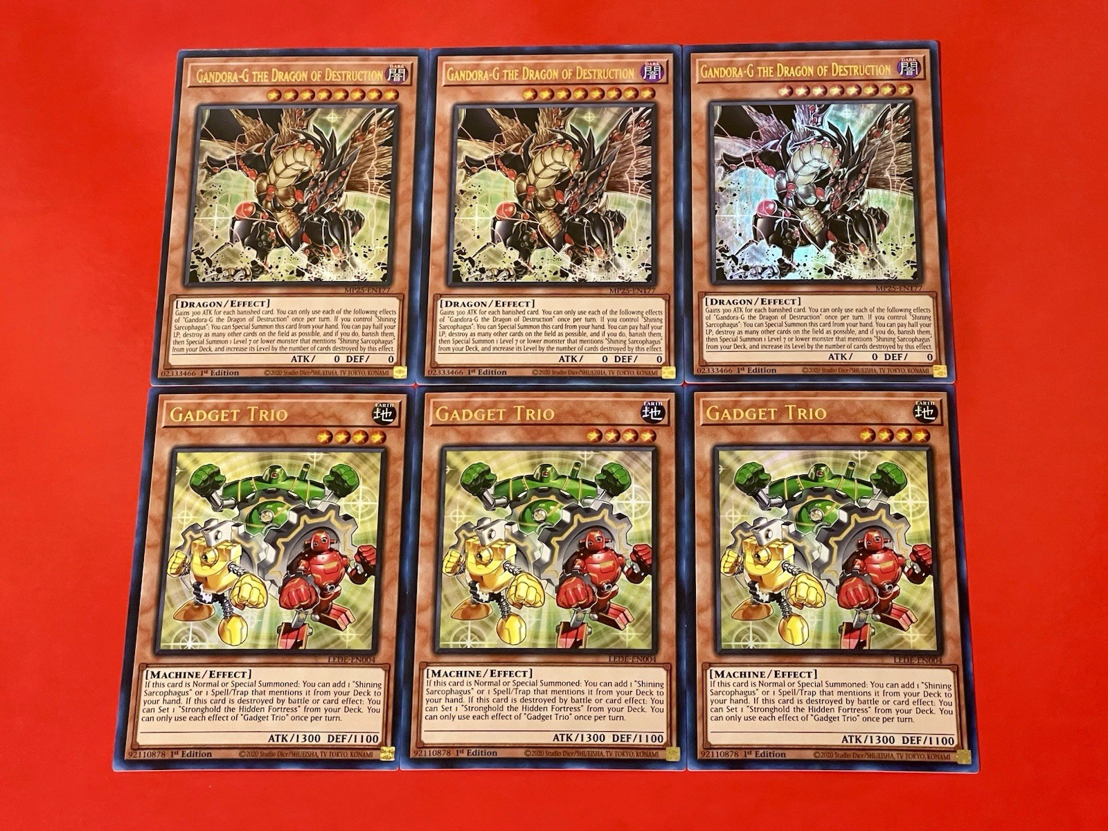 3x Gadget Trio + 3x Gandora-G The Dragon Of Destruction | 1st Ed | NM | YuGiOh