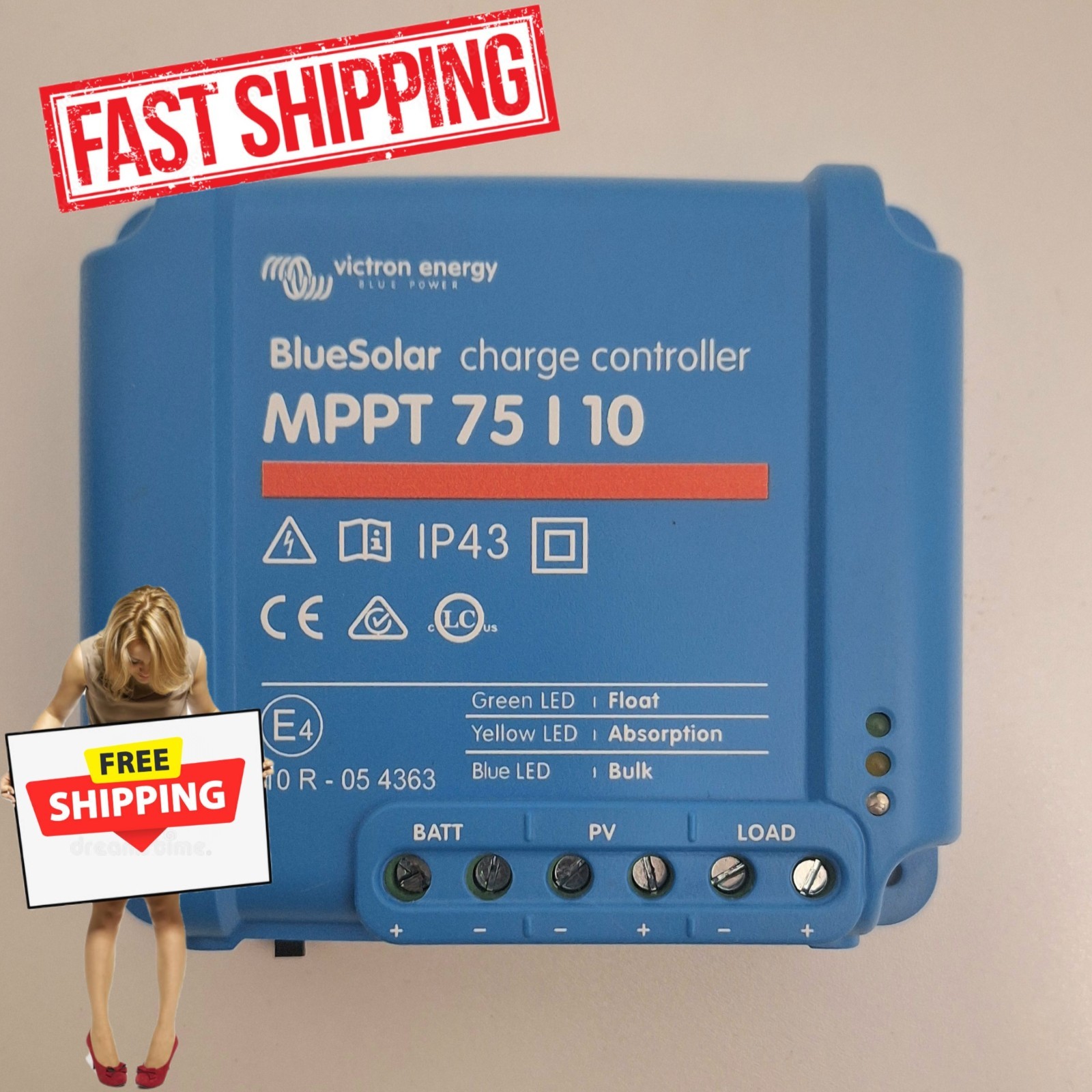Victron Energy BlueSolar MPPT Charge Controller - 75V - 10AMP For 12v or 24v 