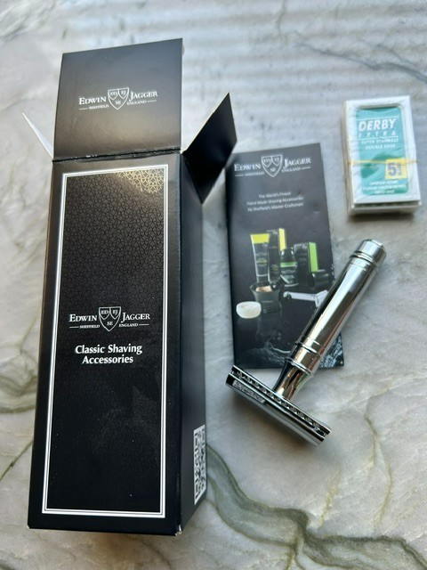 Edwin Jagger DES89BLAMZ Chrome Finish, Double Edge Safety Razor-Free Shipping