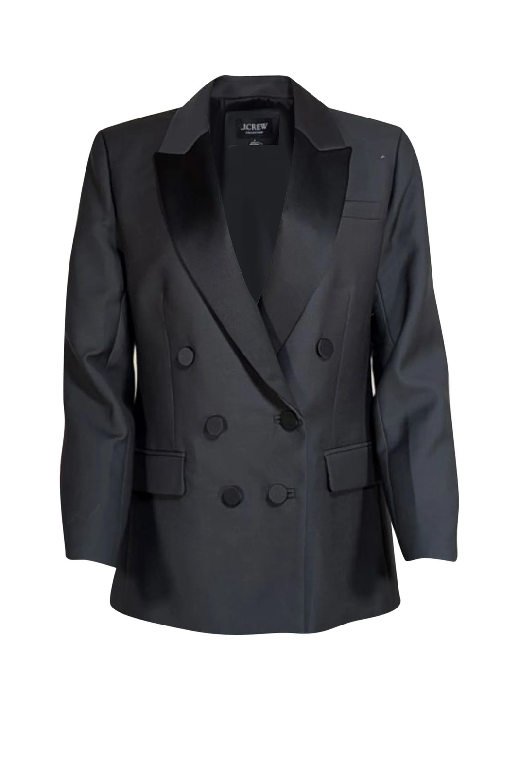 J.Crew Collection - Grey w/ Black Satin Lapel Blazer Sz 4 J.Crew Collection - Grey w/ Black Satin Lapel Blazer Sz 4