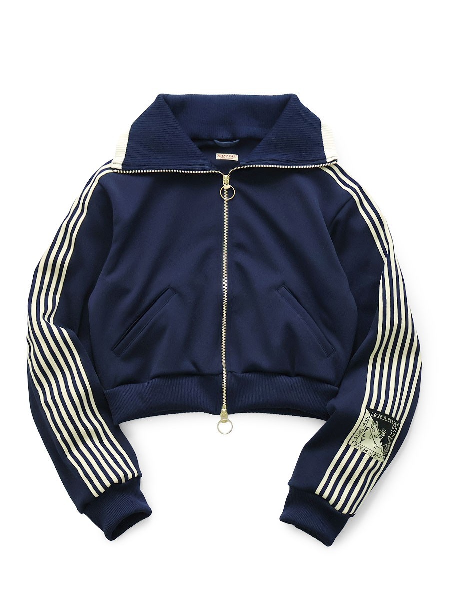 KAPITAL Smooth Jersey Cropped Track Jacket Banner Stripe K2603LC066 Japan NEW KAPITAL Smooth Jersey Cropped Track Jacket Banner Stripe K2603LC066 Japan NEW