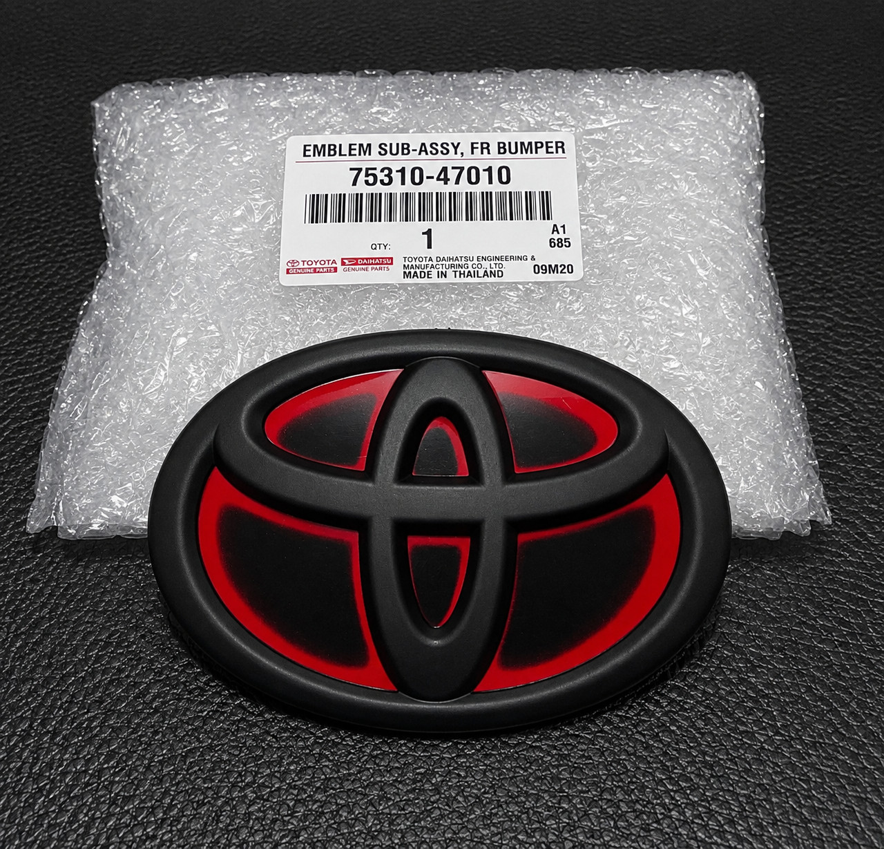 Toyota Prius 2010-2017 Hybrid Matte Black Red Front Grille Logo Emblem Badge