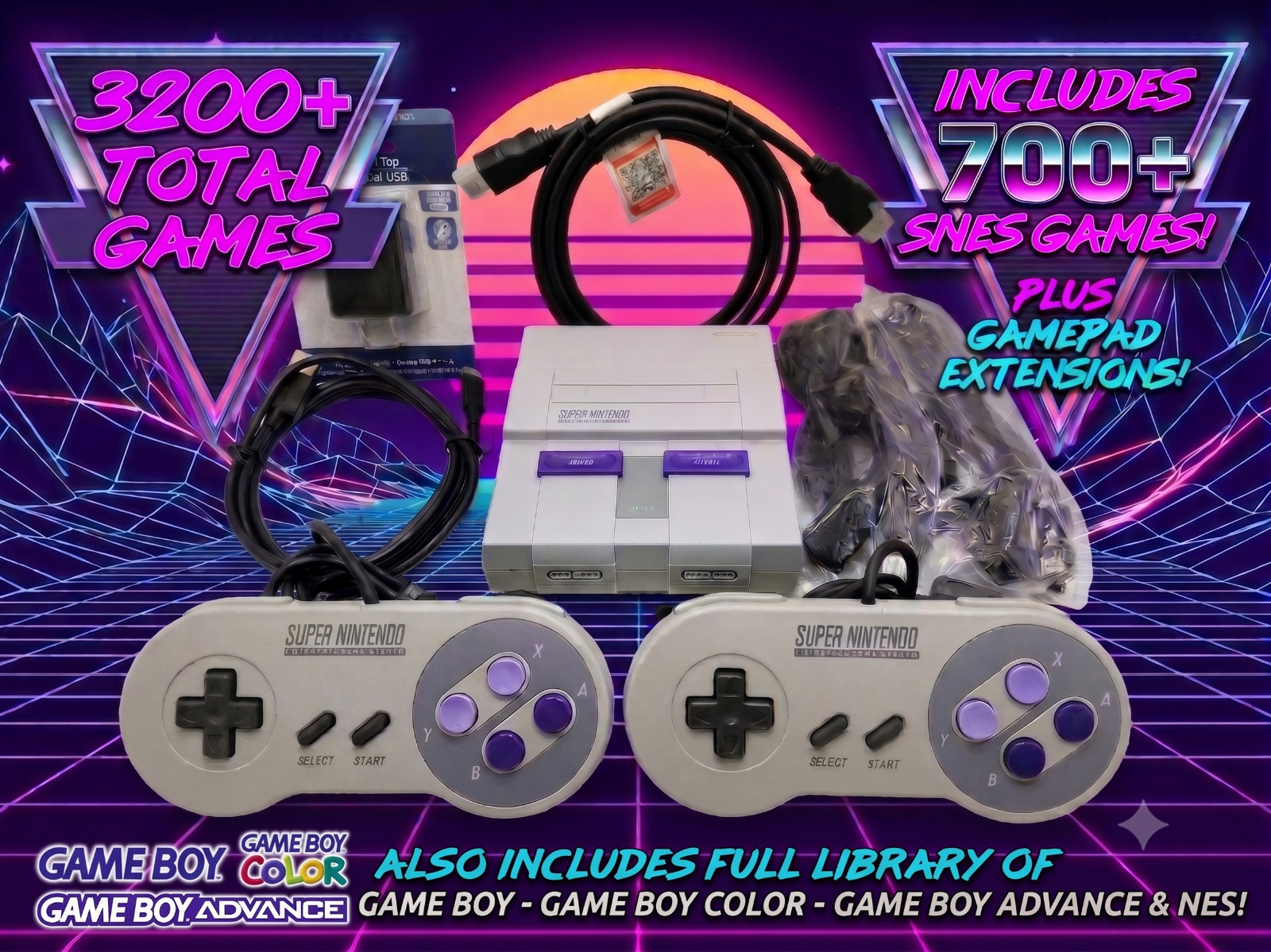 Authentic SNES Super Nintendo Classic Mini Full SNES Library GBA & More CLV-201